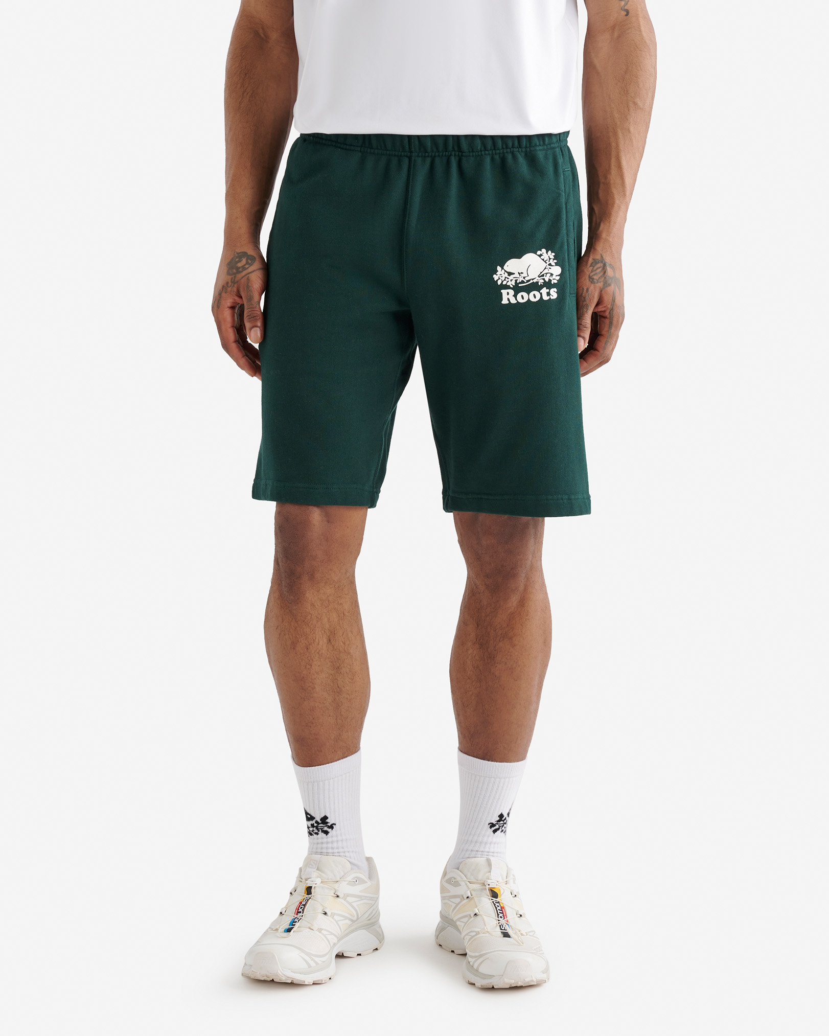 Roots Organic Original Sweatshort 10.5 Inch in Varsity Green