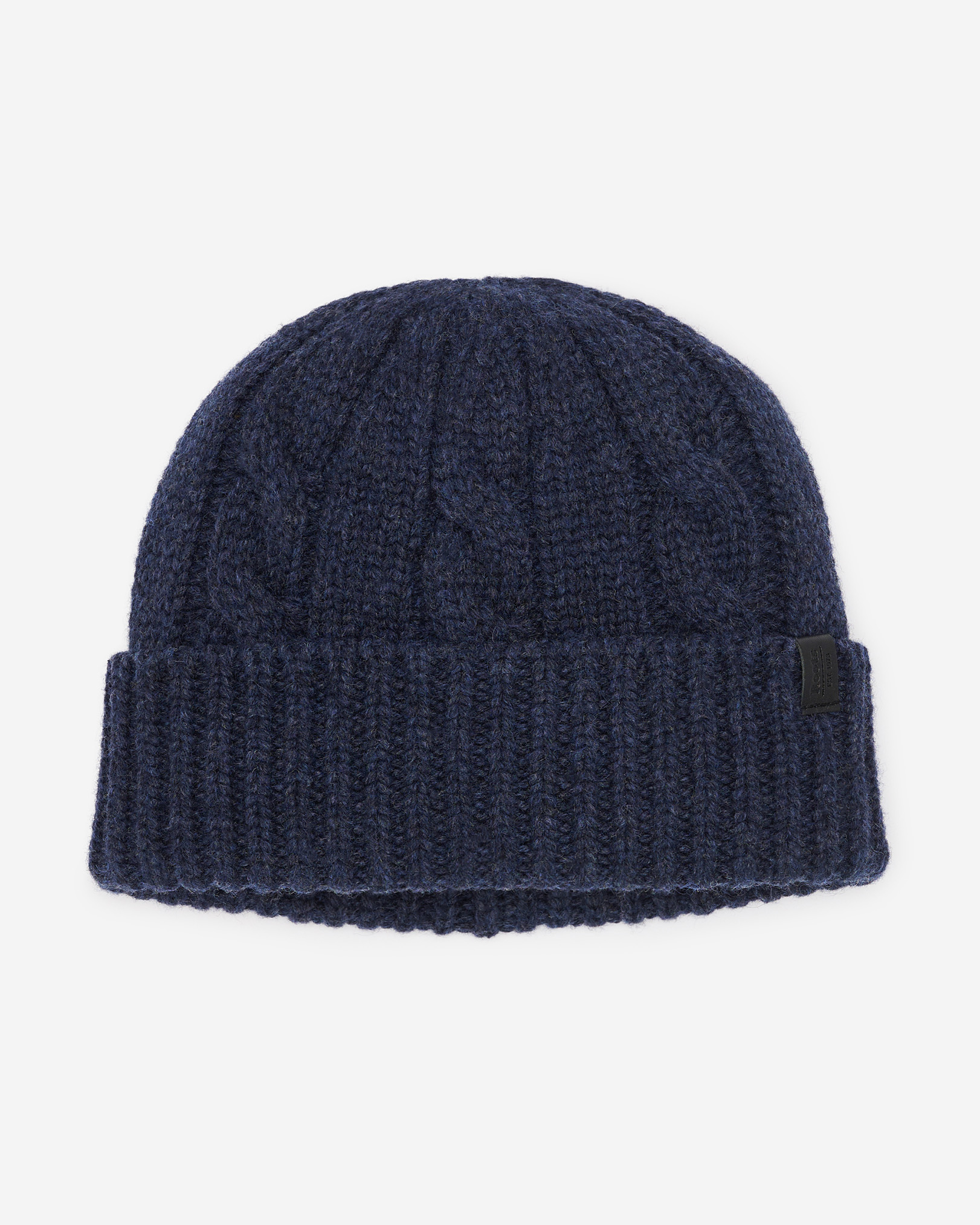 Roots Larkin Cable Wool Toque Hat in Navy Mix
