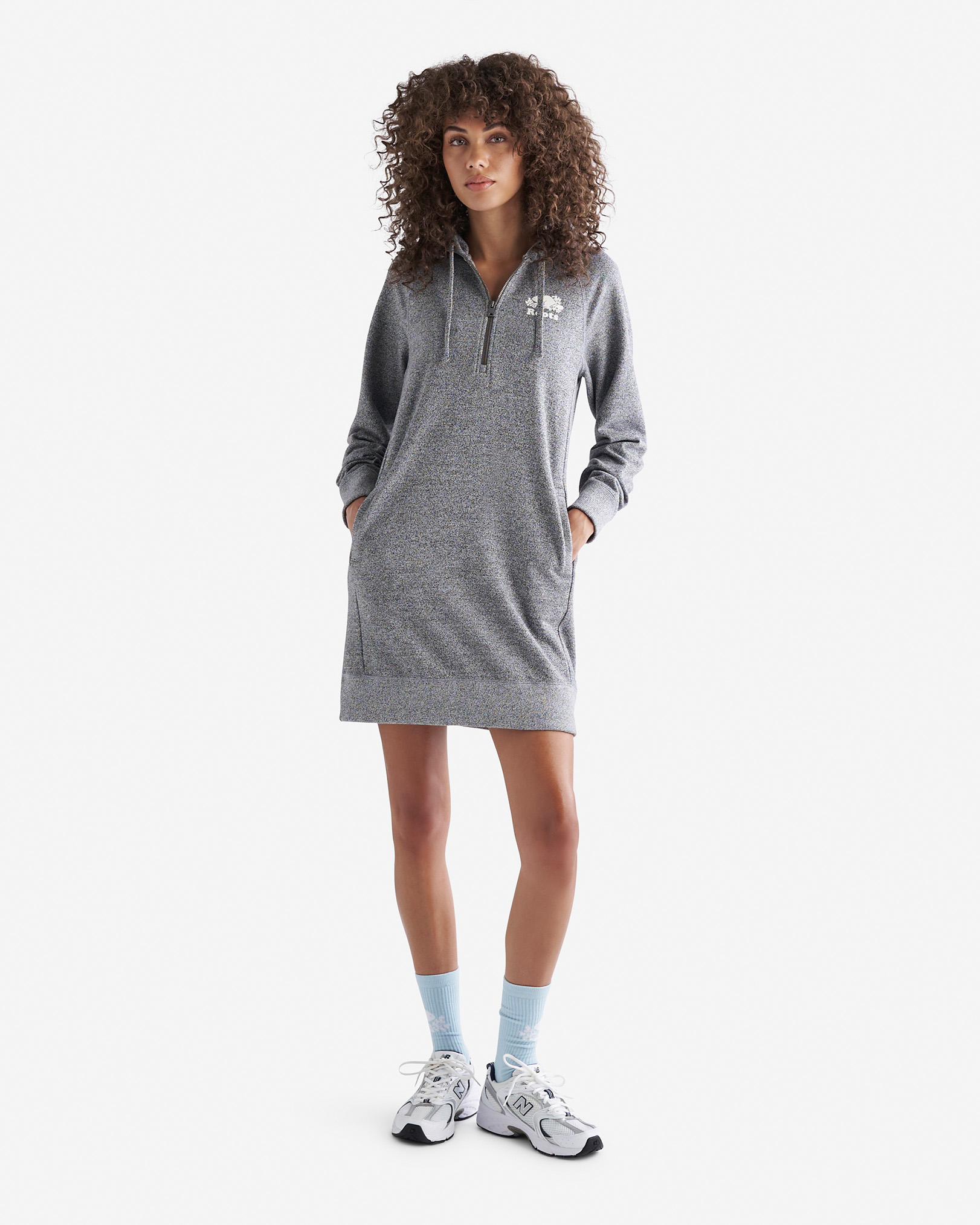 Roots Organic Original Dockside Long Sleeve Dress in Salt/Pepper Grey