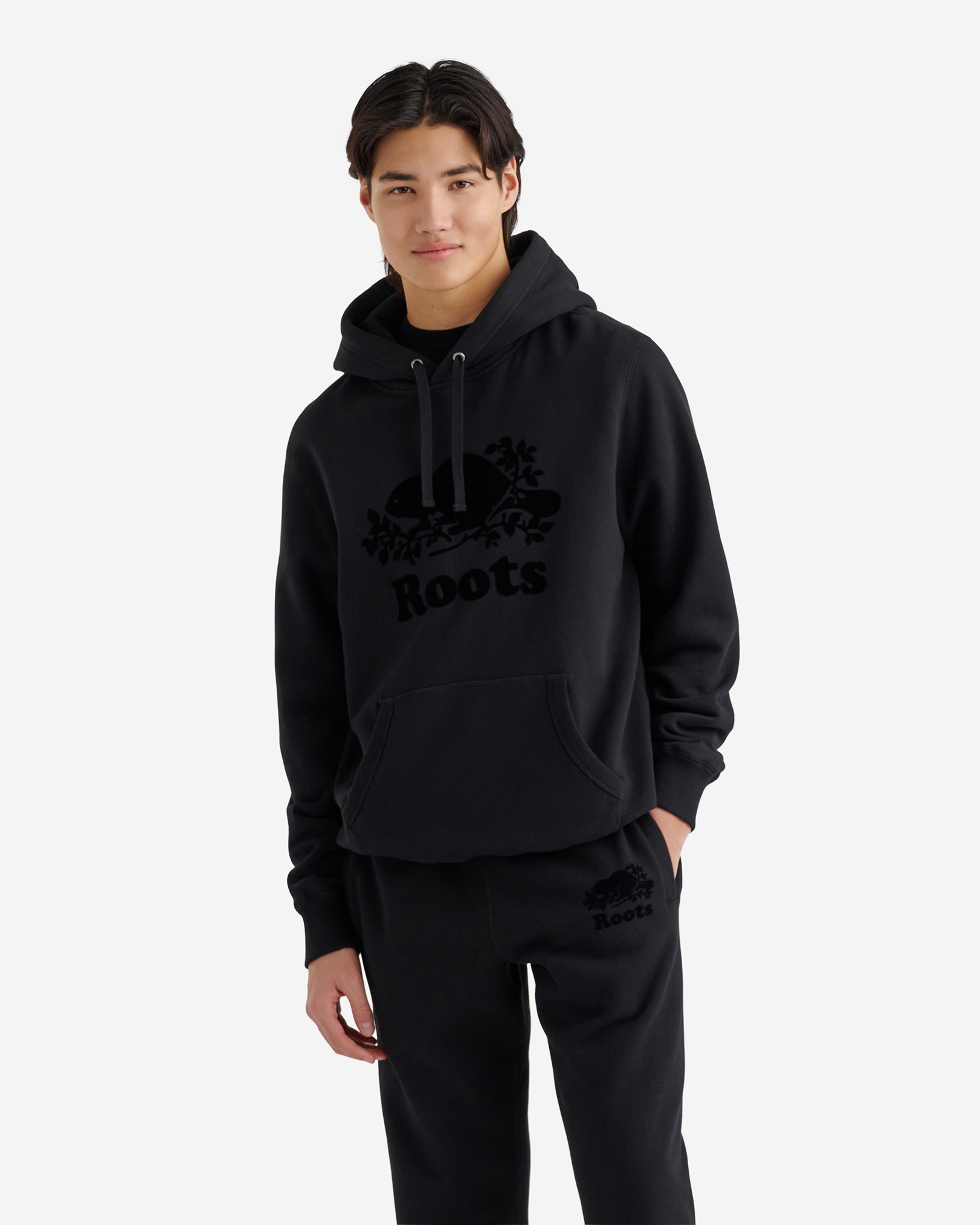 Roots Organic Original Kanga Hoodie in Black