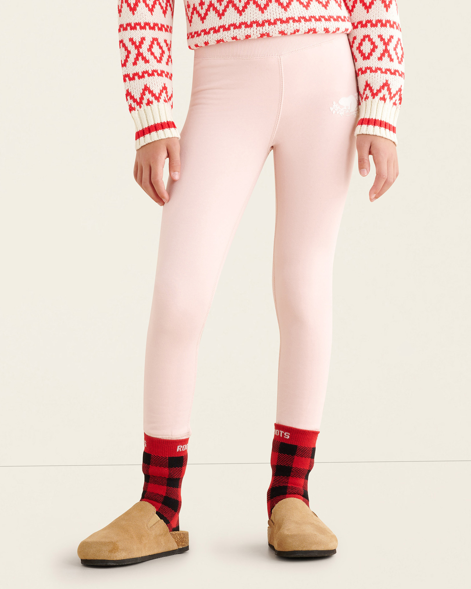 Roots Kids Cozy Fleece Sweatpant in Light Pink