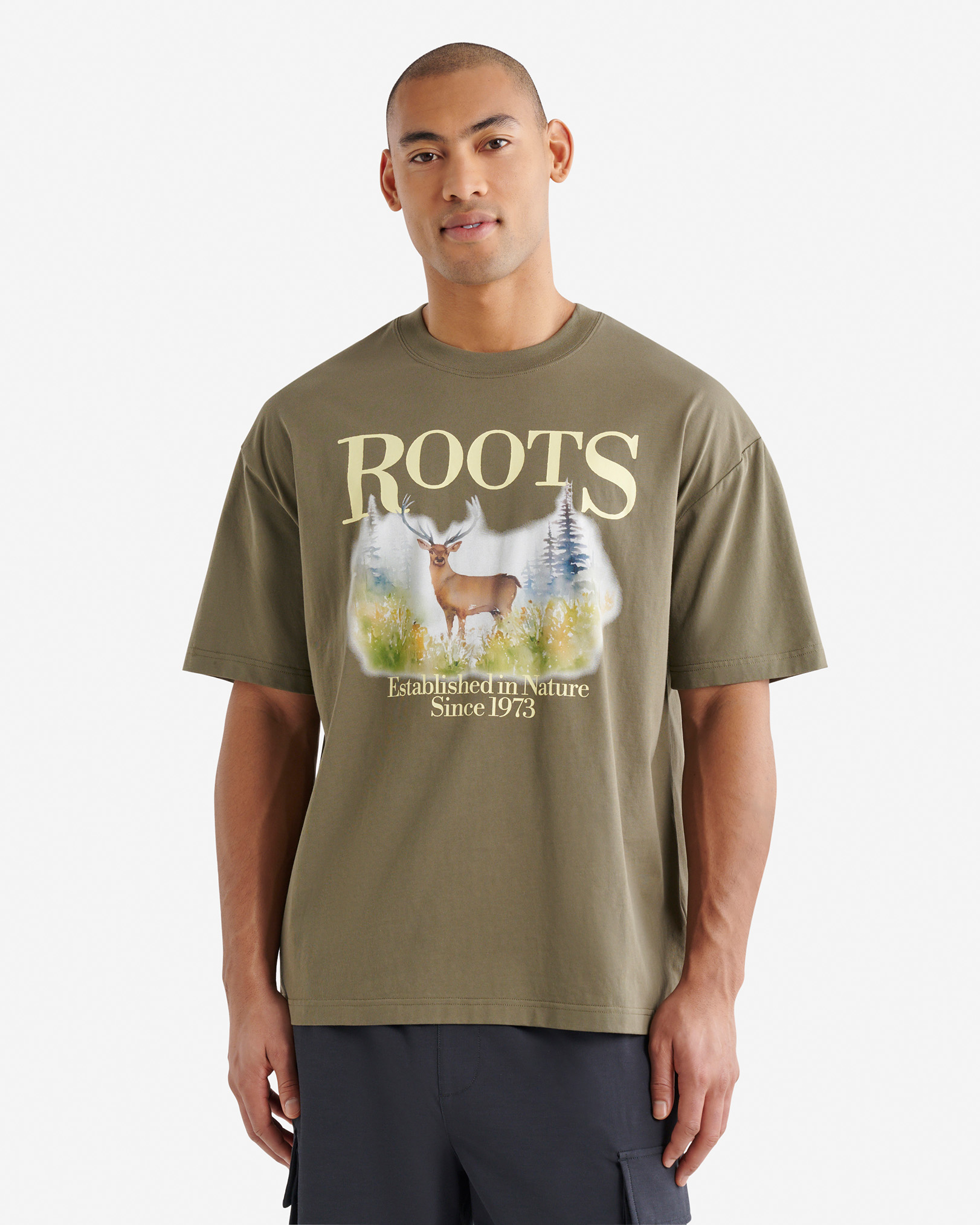 Roots Men's Trailhead T-Shirt in Kalamata Green