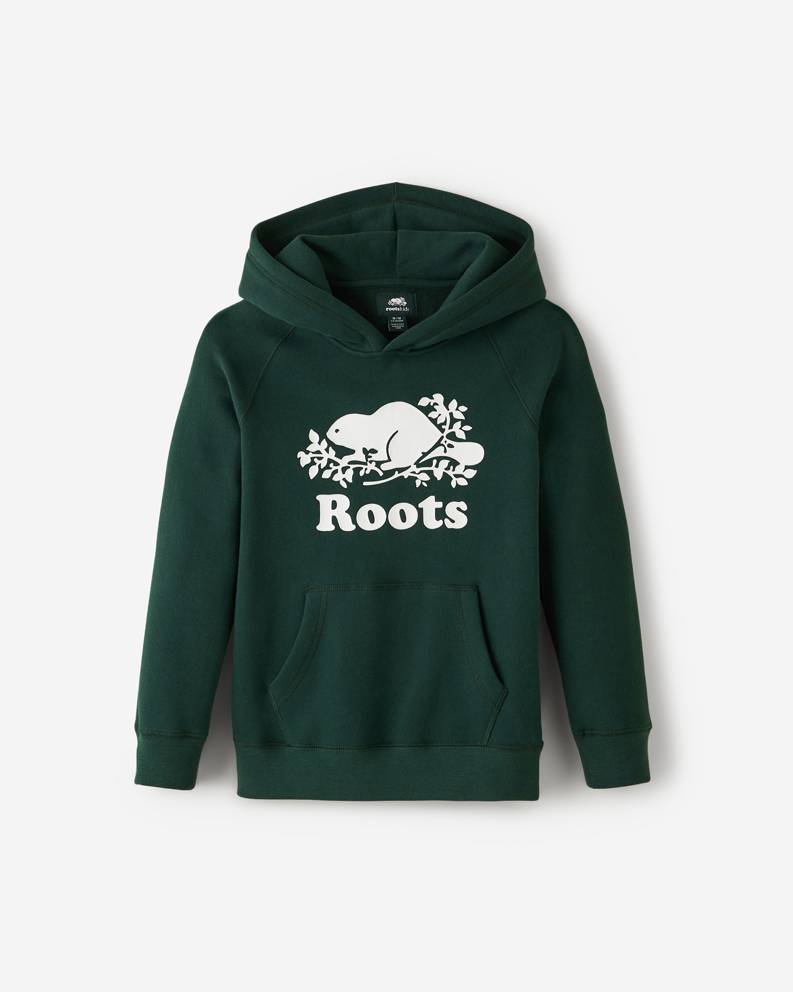 Roots Kids Organic Original Kanga Hoodie in Varsity Green