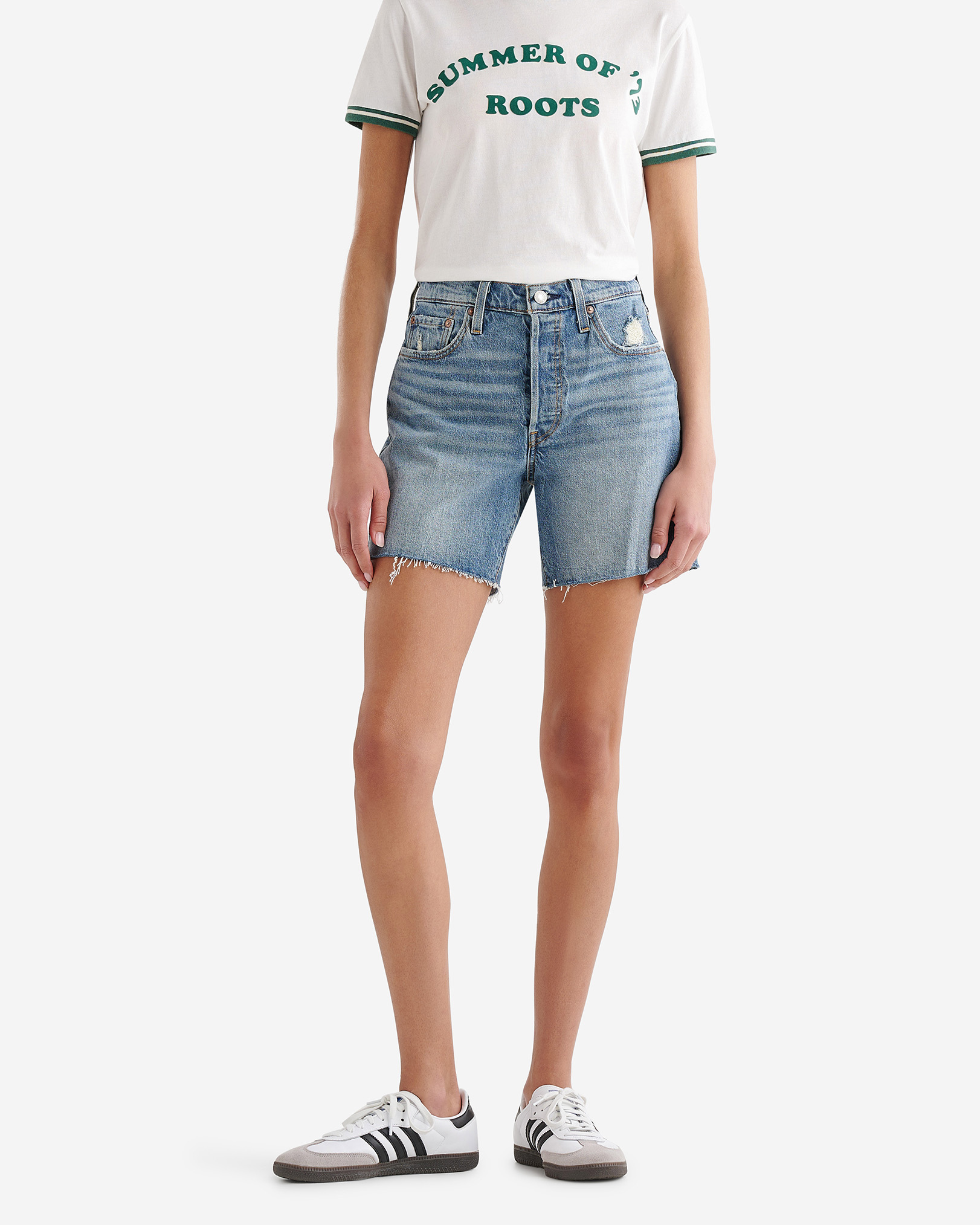 Roots Levi's 501® Mid Thigh Women's Shorts in Light Blue