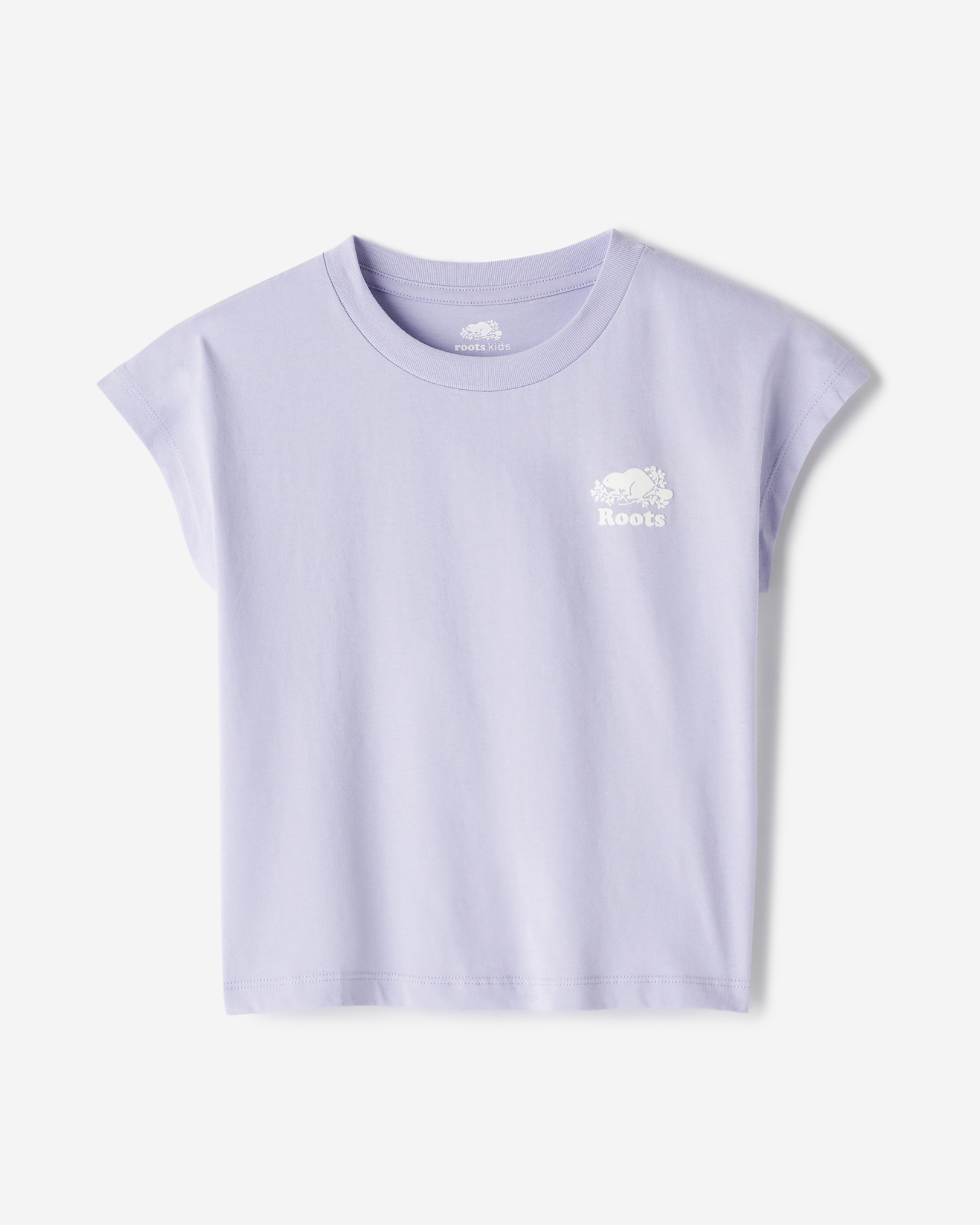 Roots Girl's Sleeveless Boxy T-Shirt in Cosmic Sky