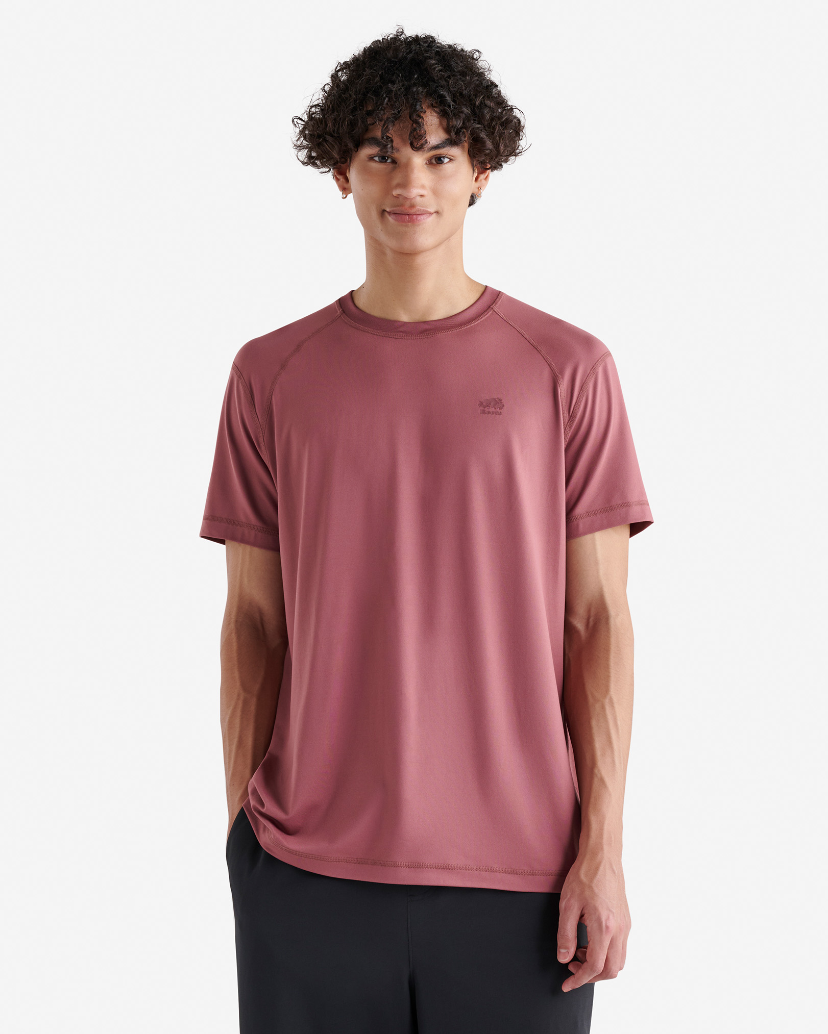 Roots Renew Short Sleeve T-Shirt in Raisin Red