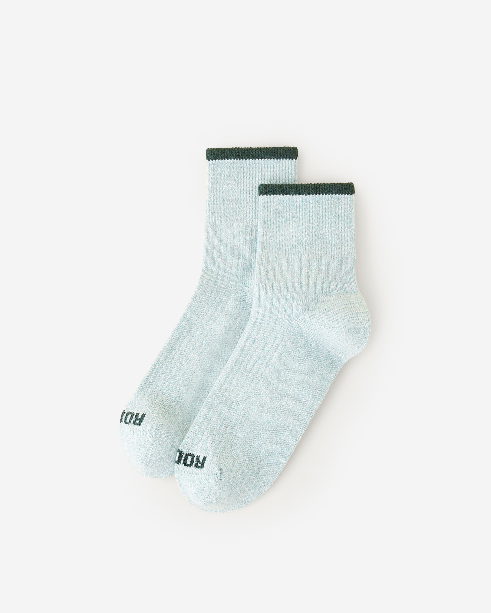 Roots Women's Cotton Ankle Sock in Aqua Grey Mix