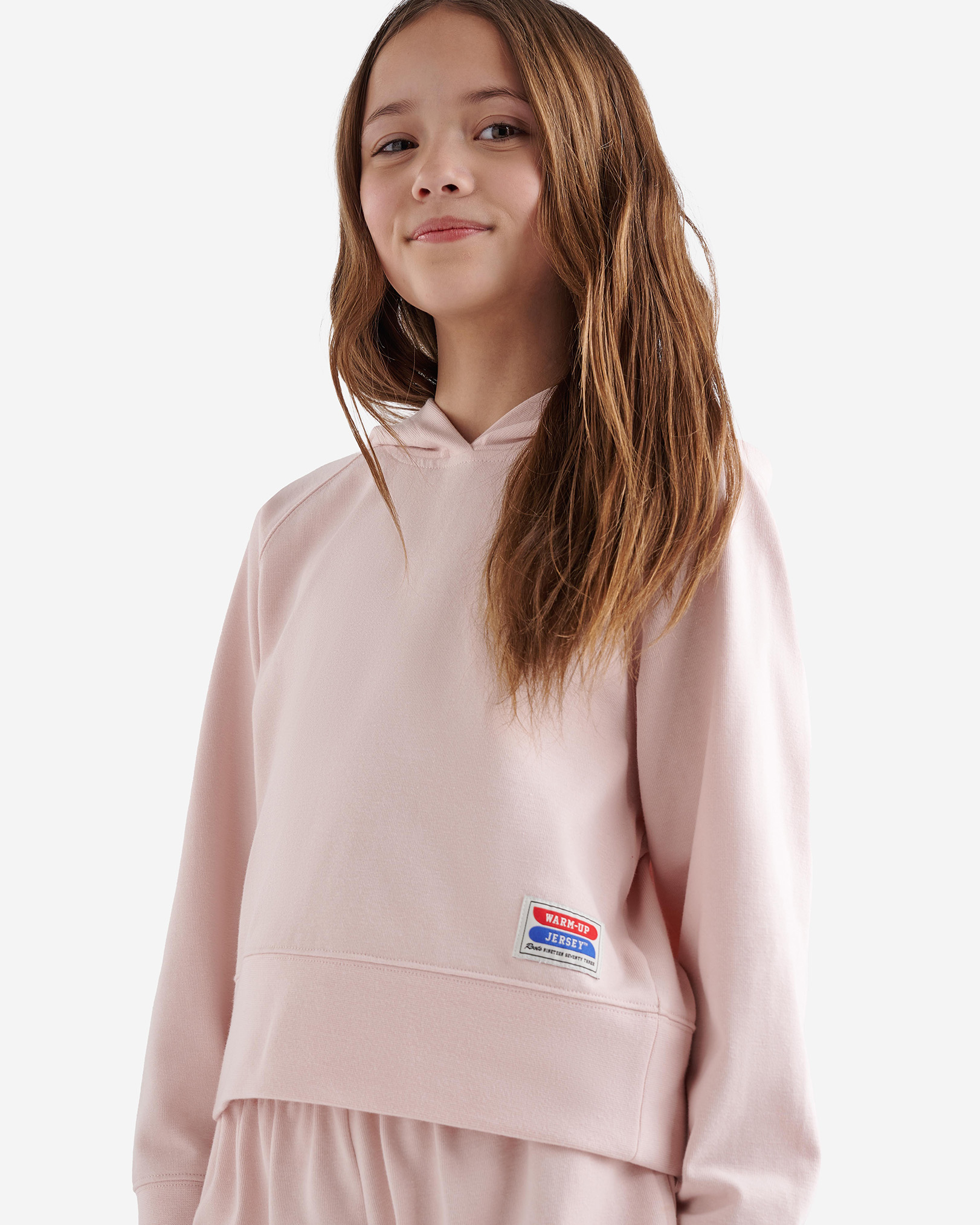 Roots Kids Warm-Up Boxy Hoodie Jacket in Pearl Pink