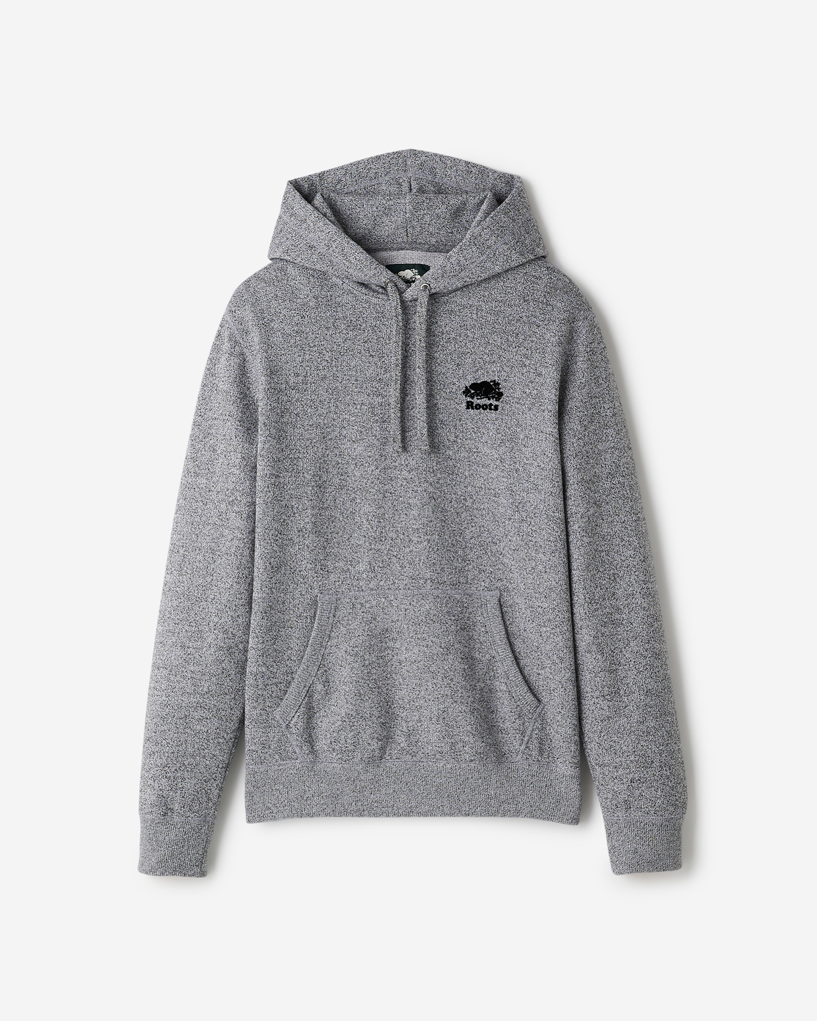 Roots Organic Original Terry Kanga Hoodie in Salt/Pepper