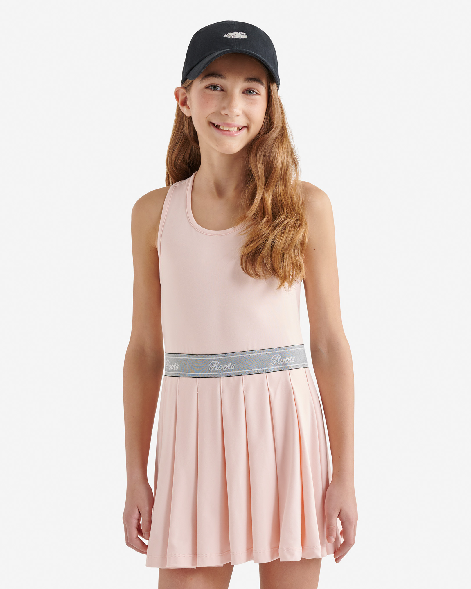 Roots Girl's Active Tank Dress in Pink Salt