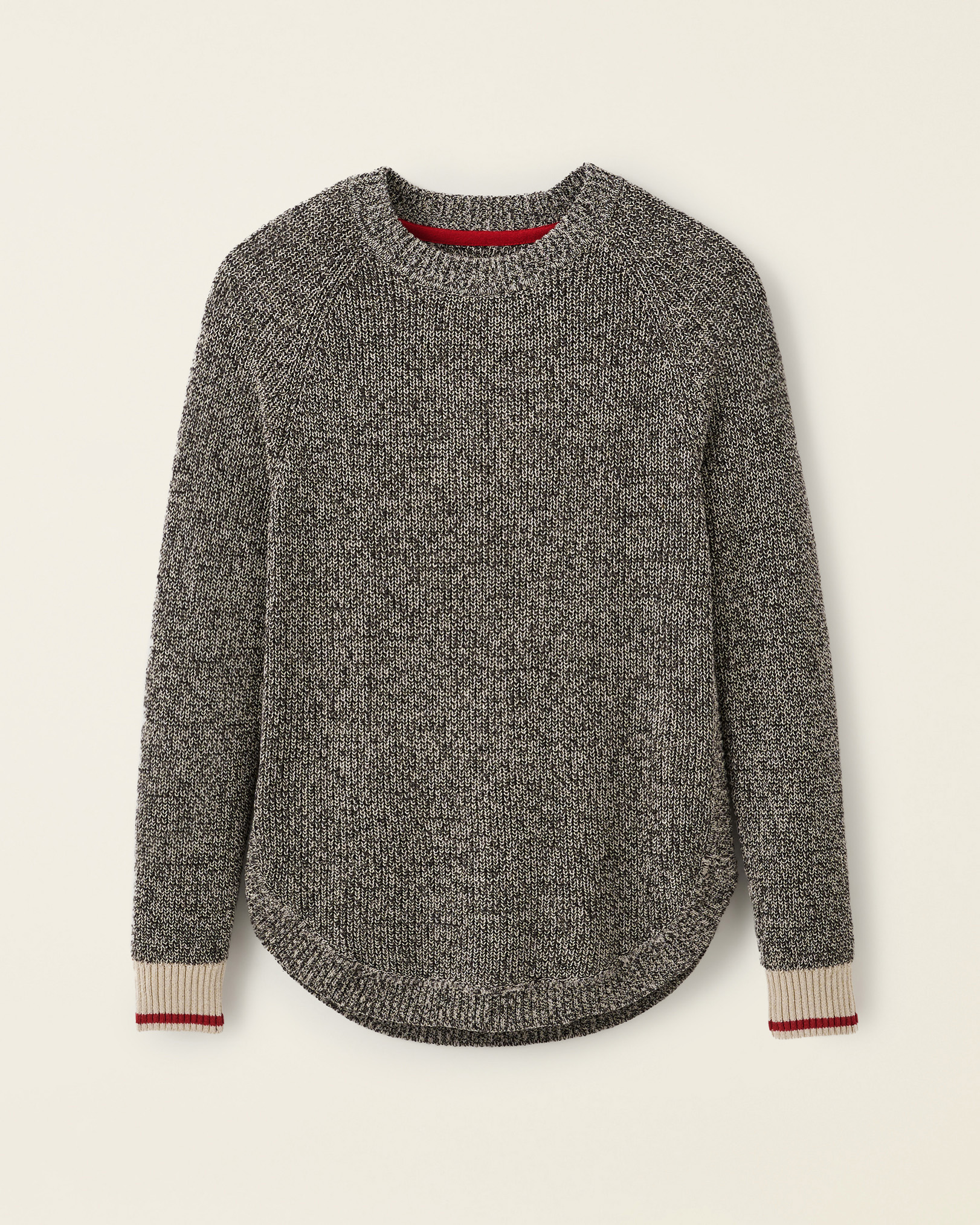 Roots Cabin Shaker Crew Sweater Shirt in Grey Oat Mix