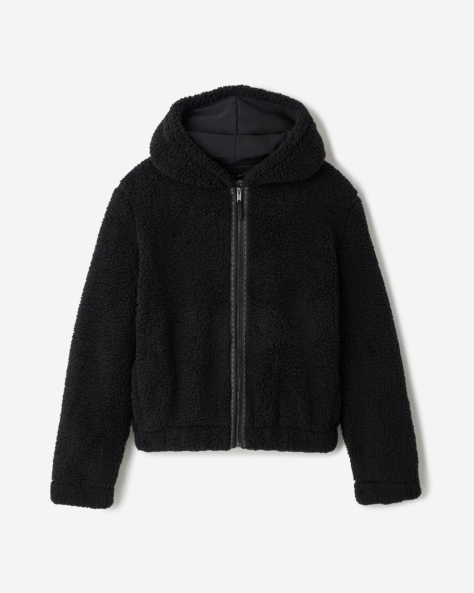 Roots Creekside Shearling Fleece Full Zip Hoodie in Black