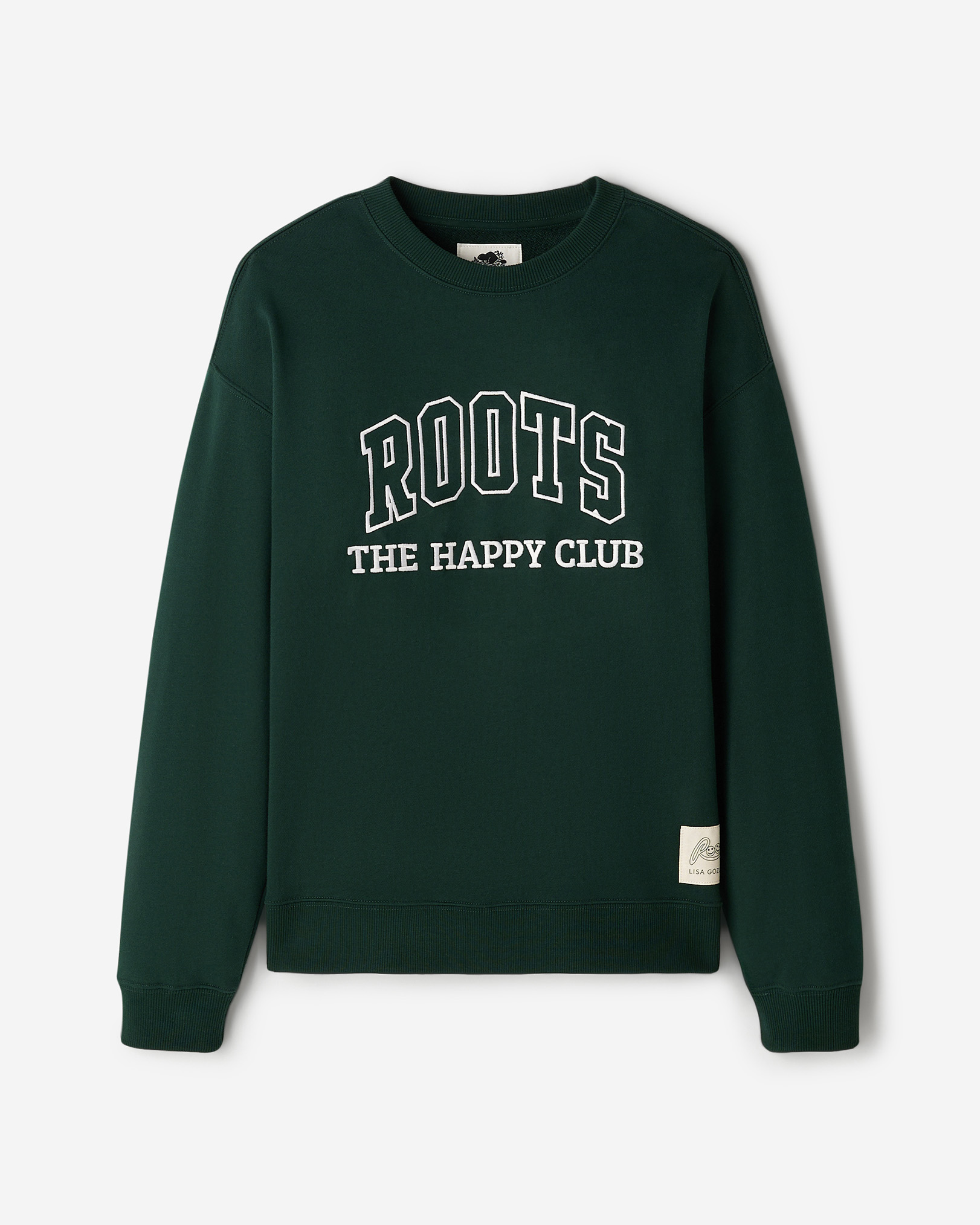 Roots X Lisa Gozlan Crew in Varsity Green