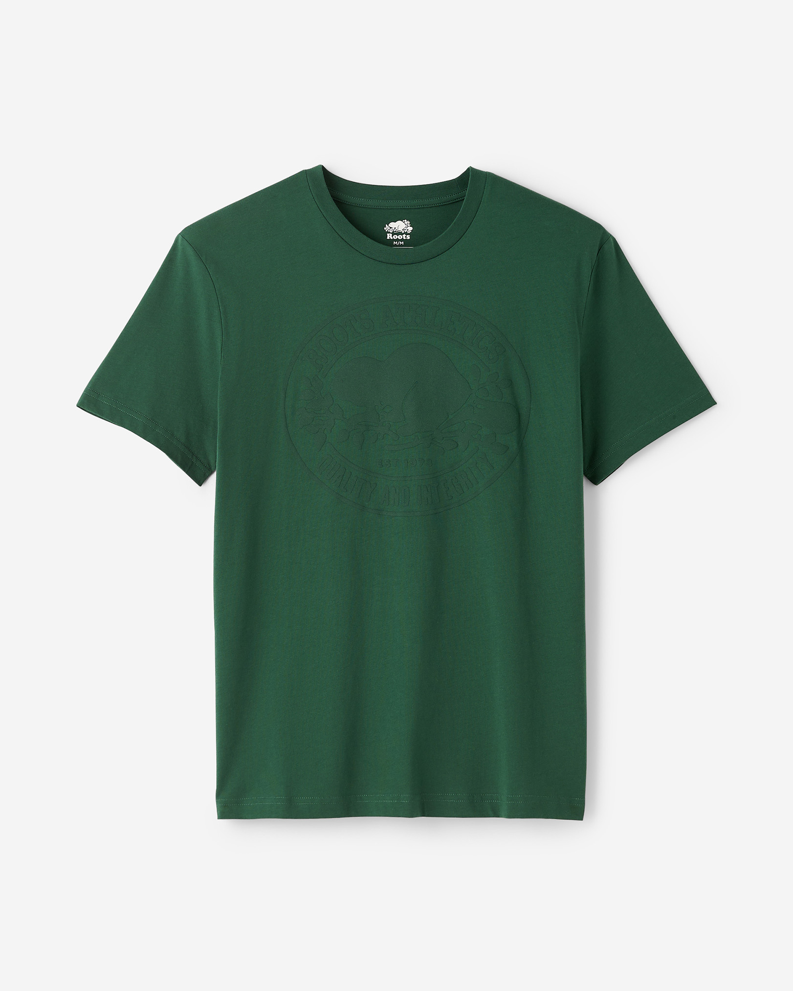 Roots Men's Heritage Beaver T-Shirt in Pine Needle Green