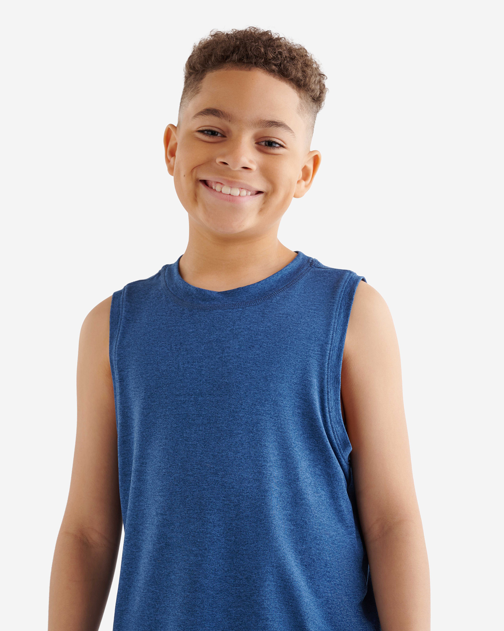 Roots Boy's Active Tank Top in Estate Blue Pepper