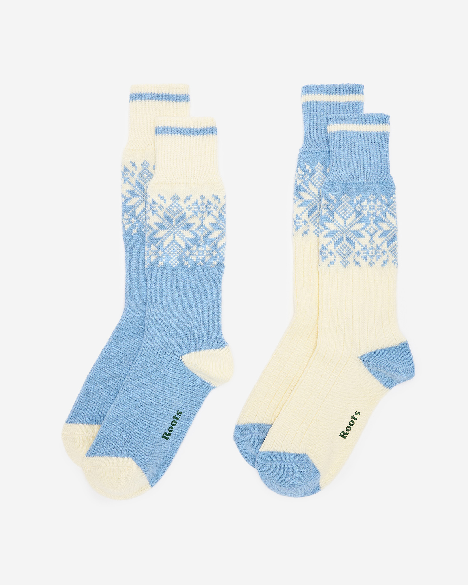 Roots Adult Elsa Cabin Sock 2 Pack in Blissful Blue