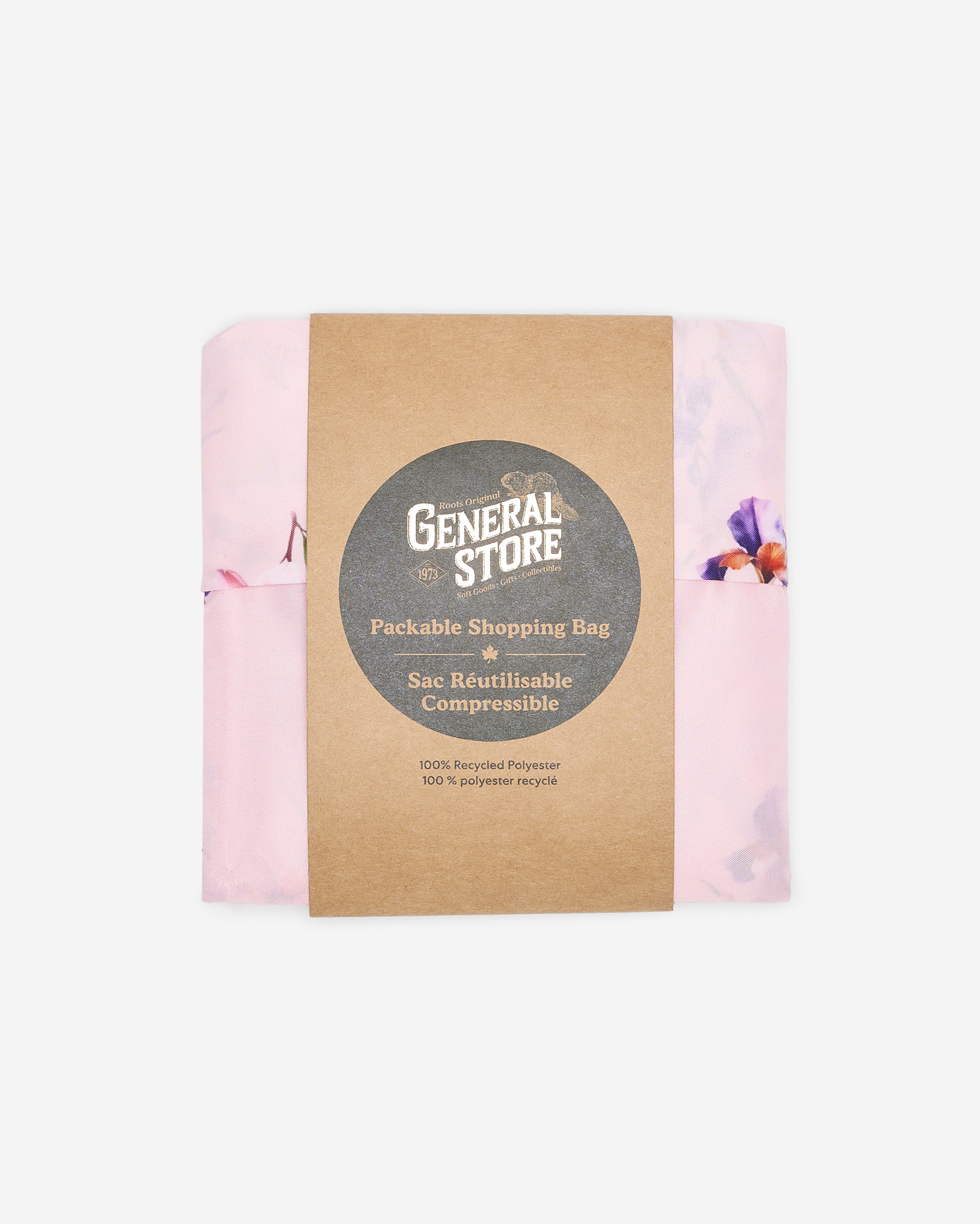 Roots Packable Shopping Bag in Light Pink