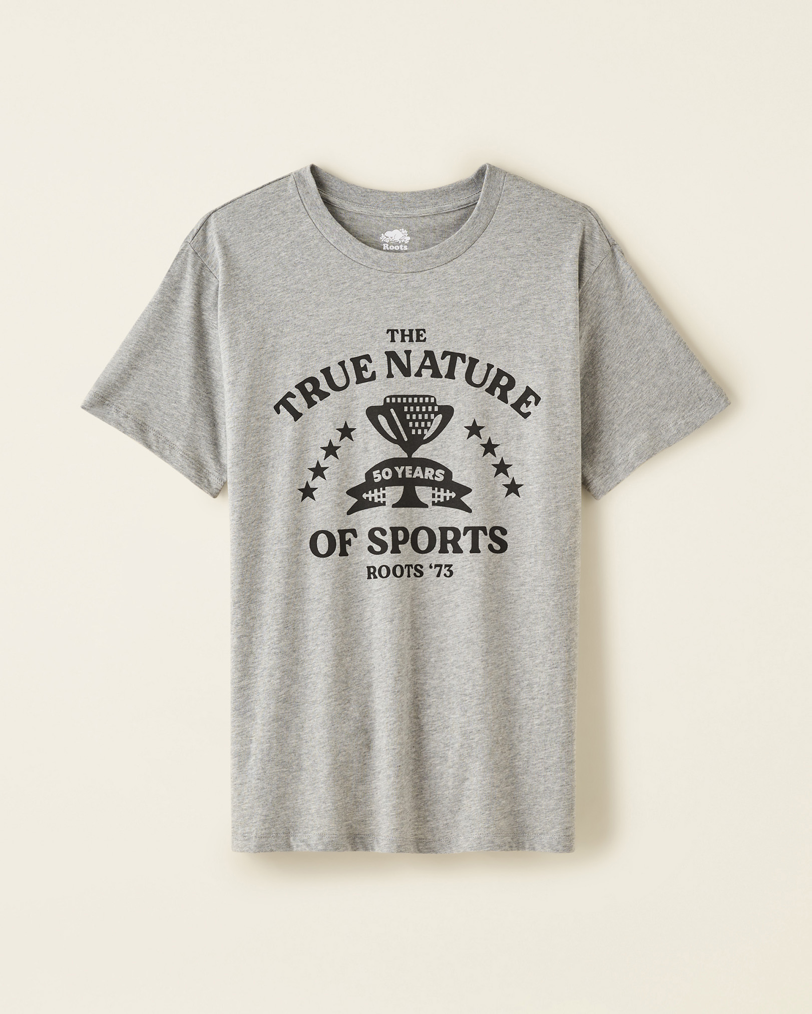 Roots Women's Nature Of Sports Overd T-Shirt in Grey Mix