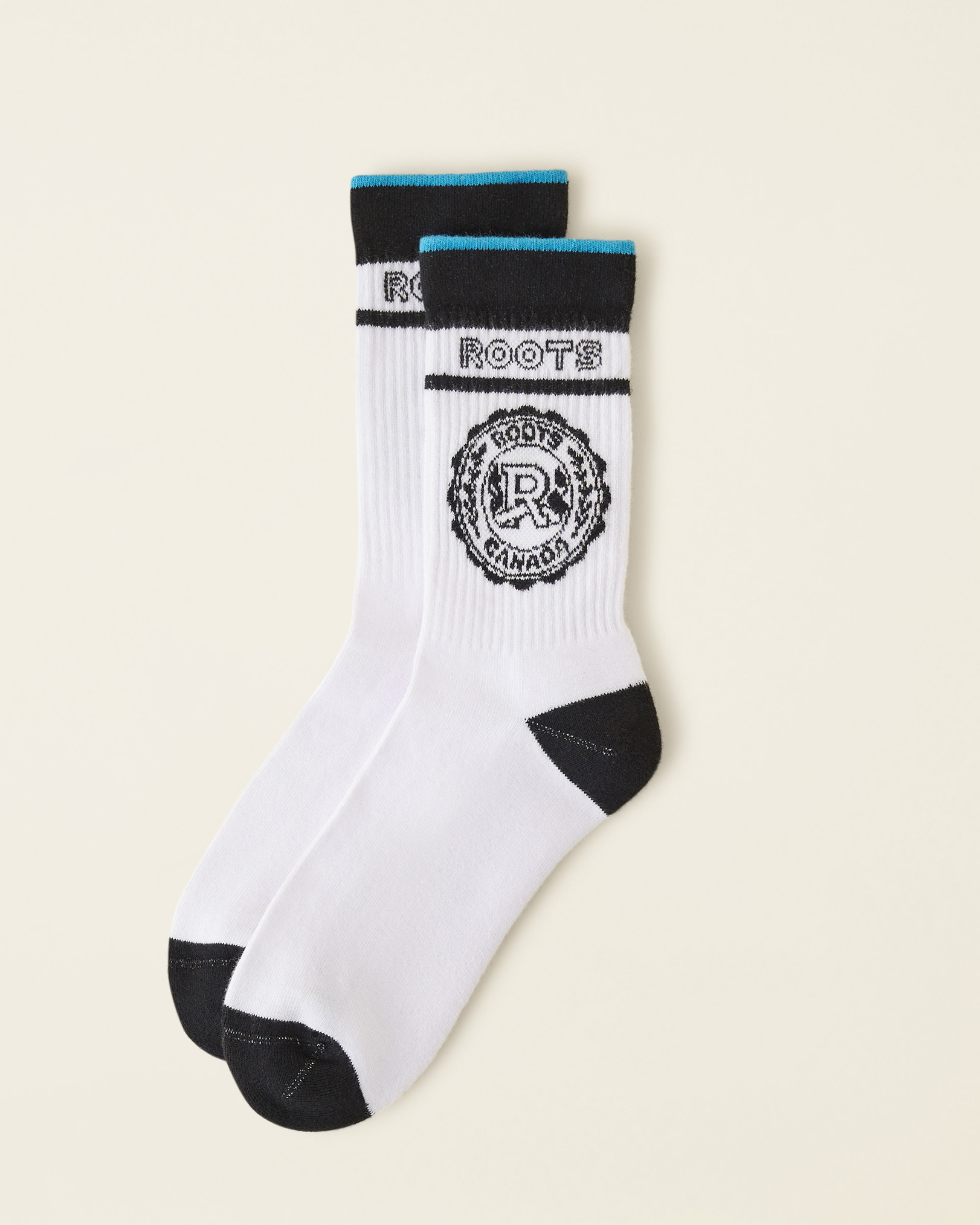 Roots Adult Sport Crest Sock in White