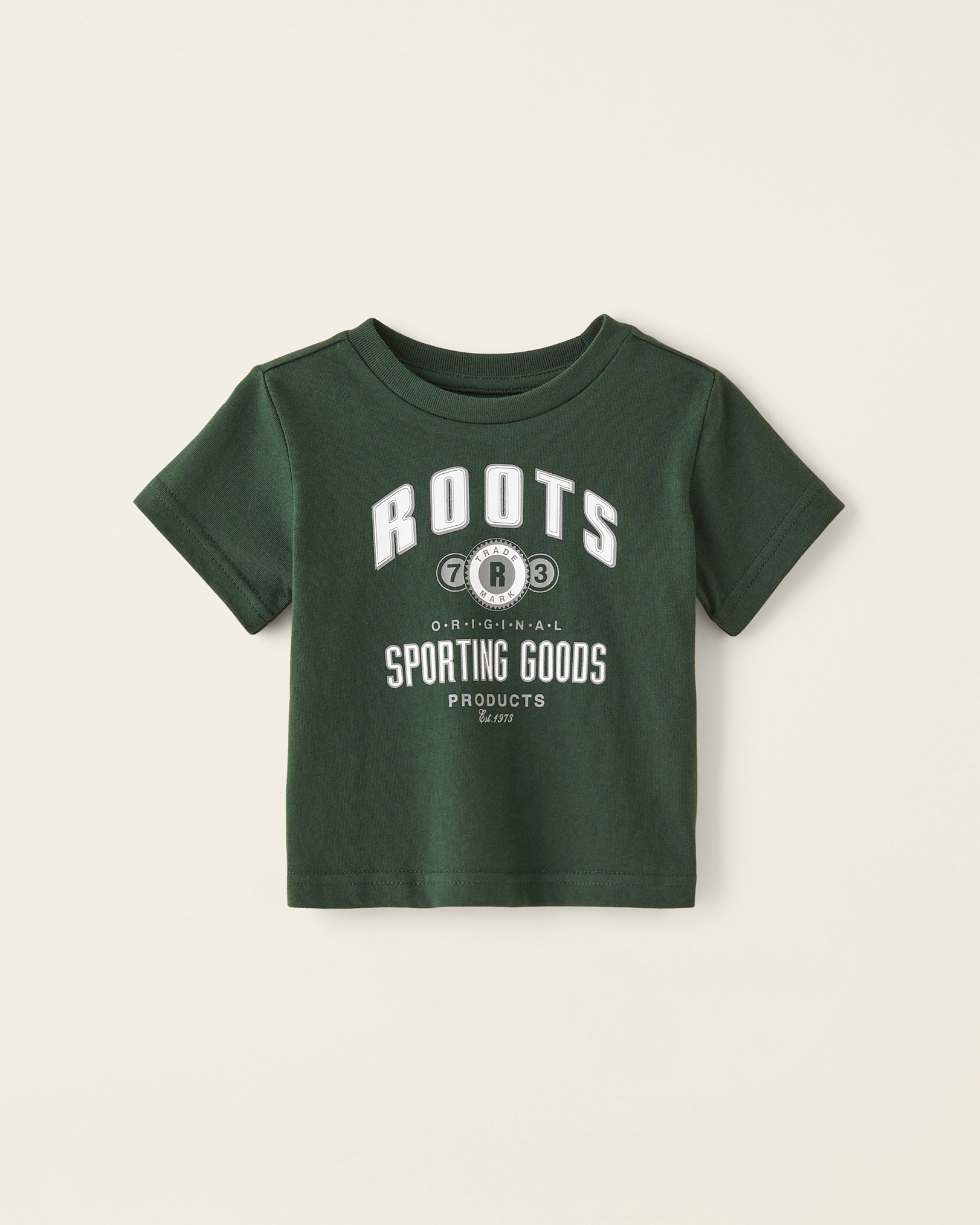 Roots Baby Re-Issue T-Shirt in Park Green