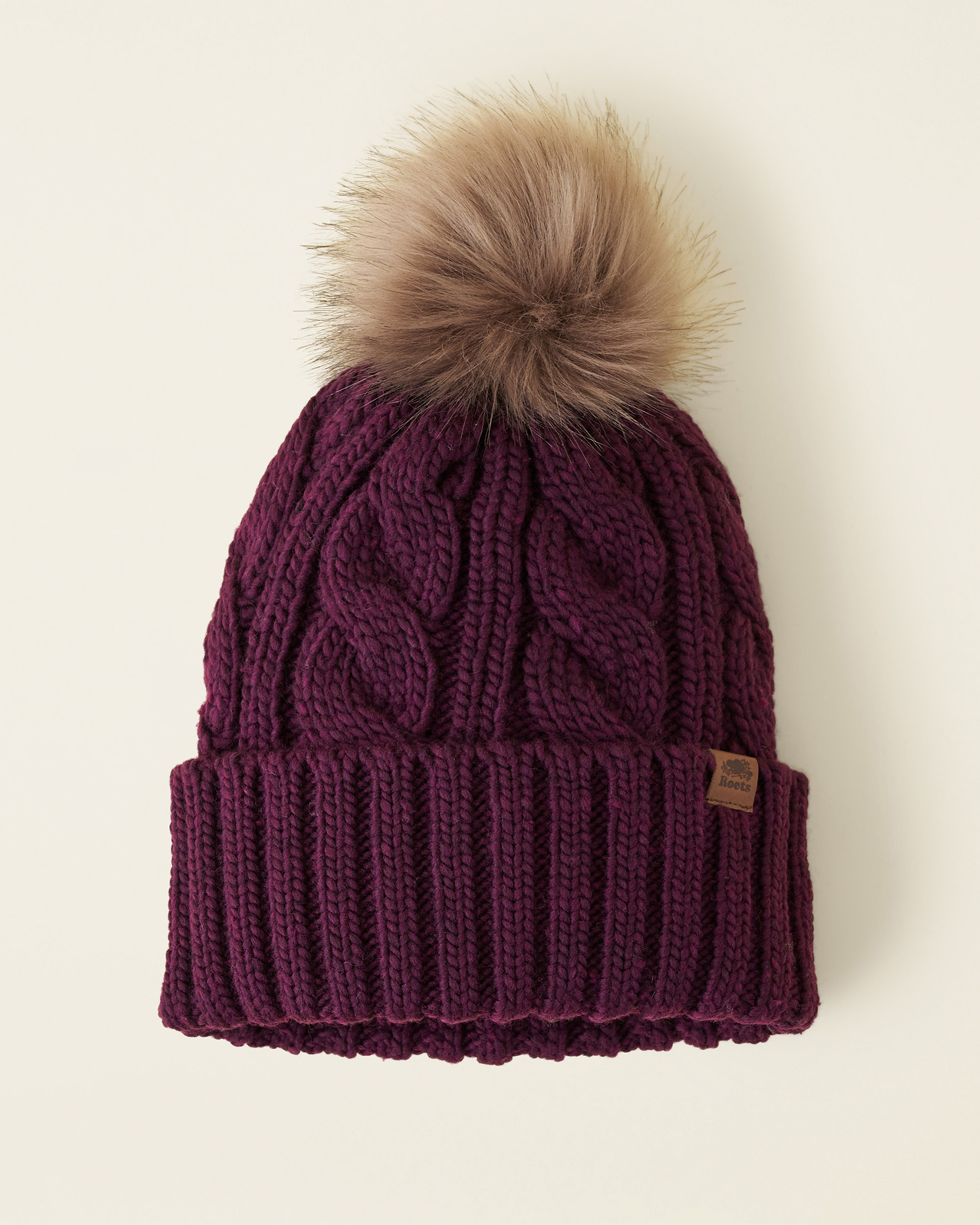 Roots Women's Olivia Cable Toque Hat in Astral Purple