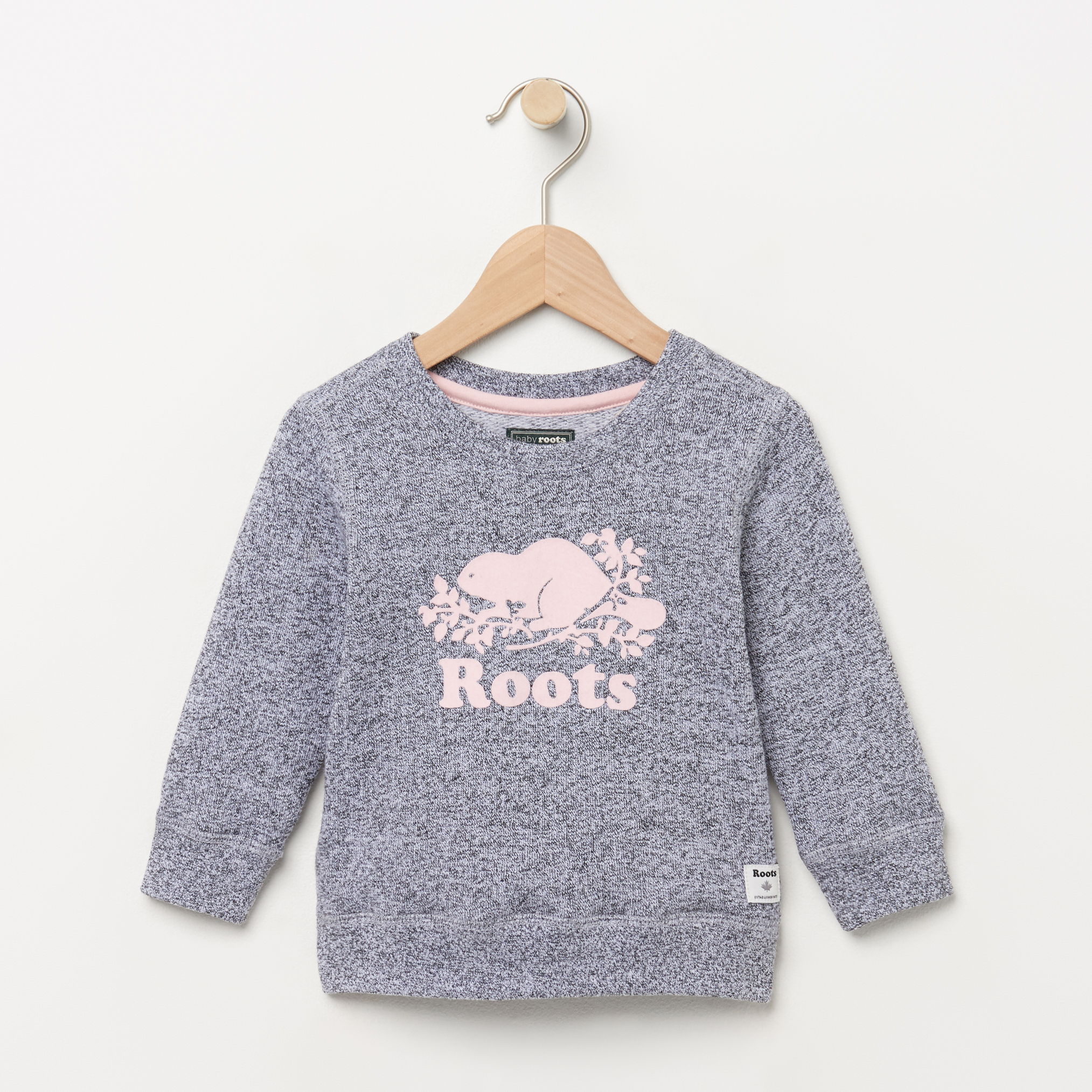 Roots Baby Original Crewneck Sweatshirt in Salt/Pepper
