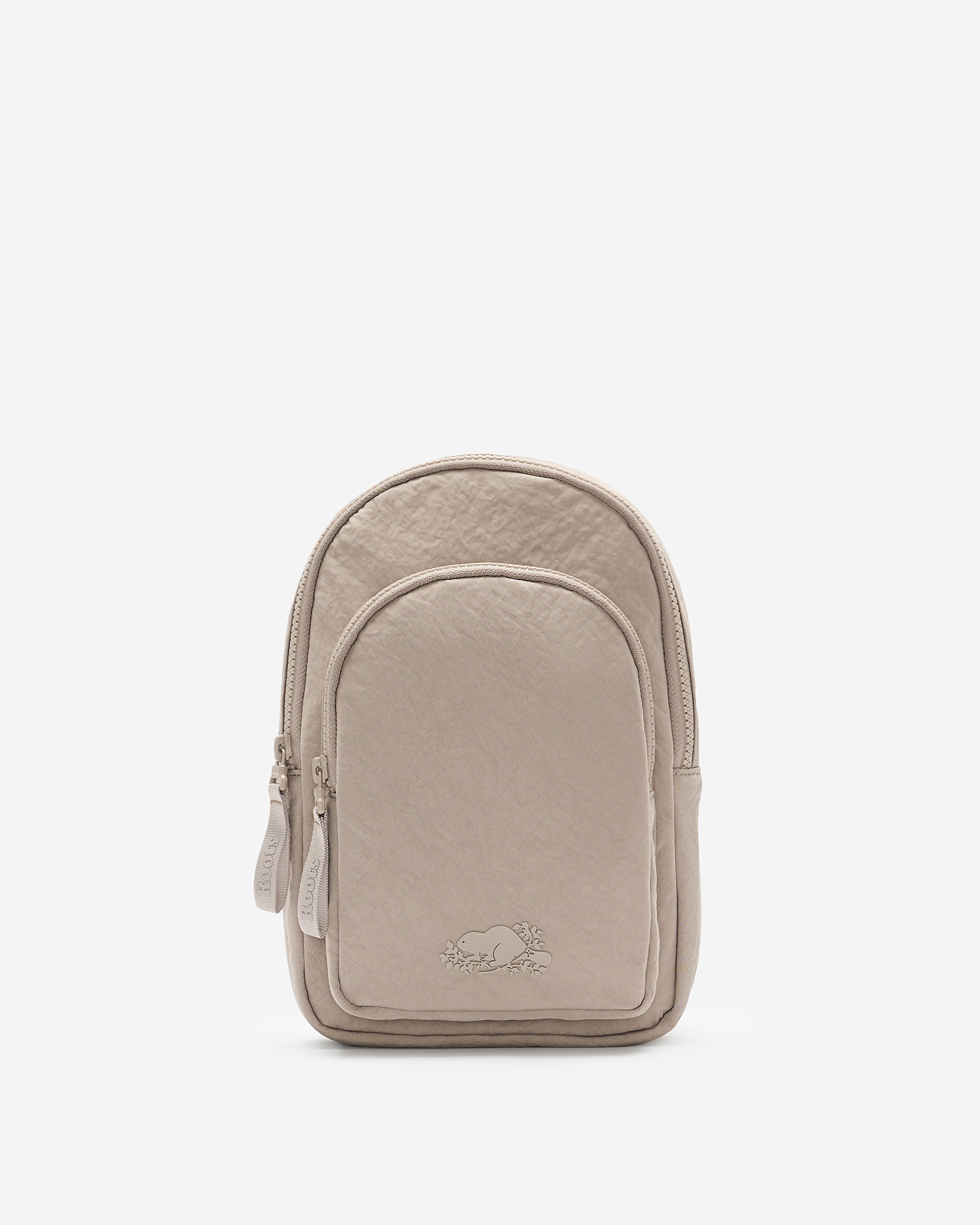 Roots Nylon Sling Bag in Moon Taupe Brown