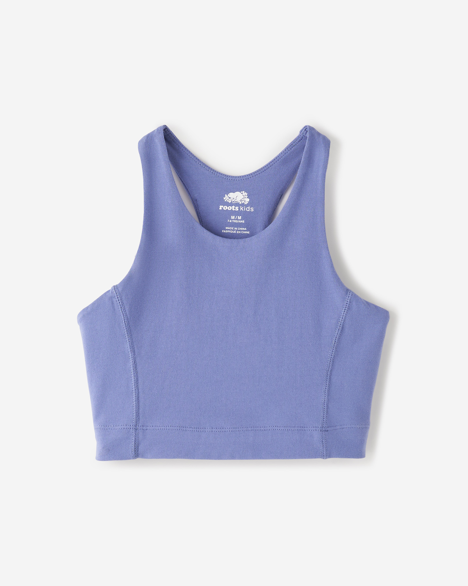 Roots Girl's Stretch Racerback Tank Top in Periwinkle Purple