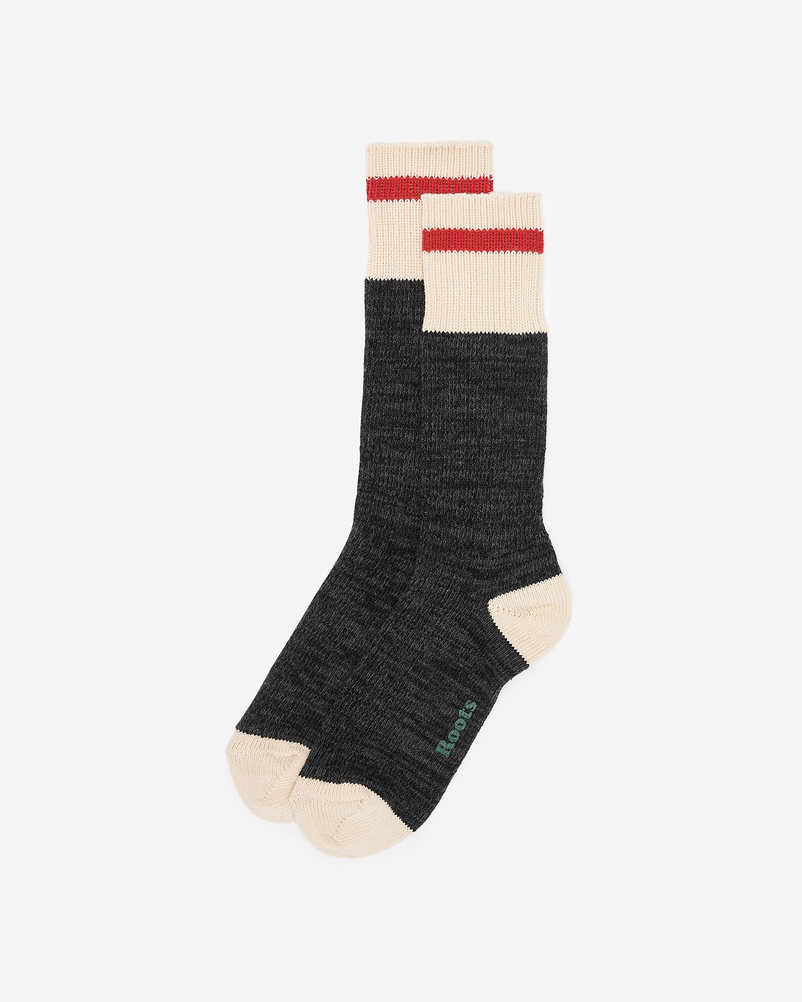 Roots Adult Cotton Cabin Sock in Black Mix
