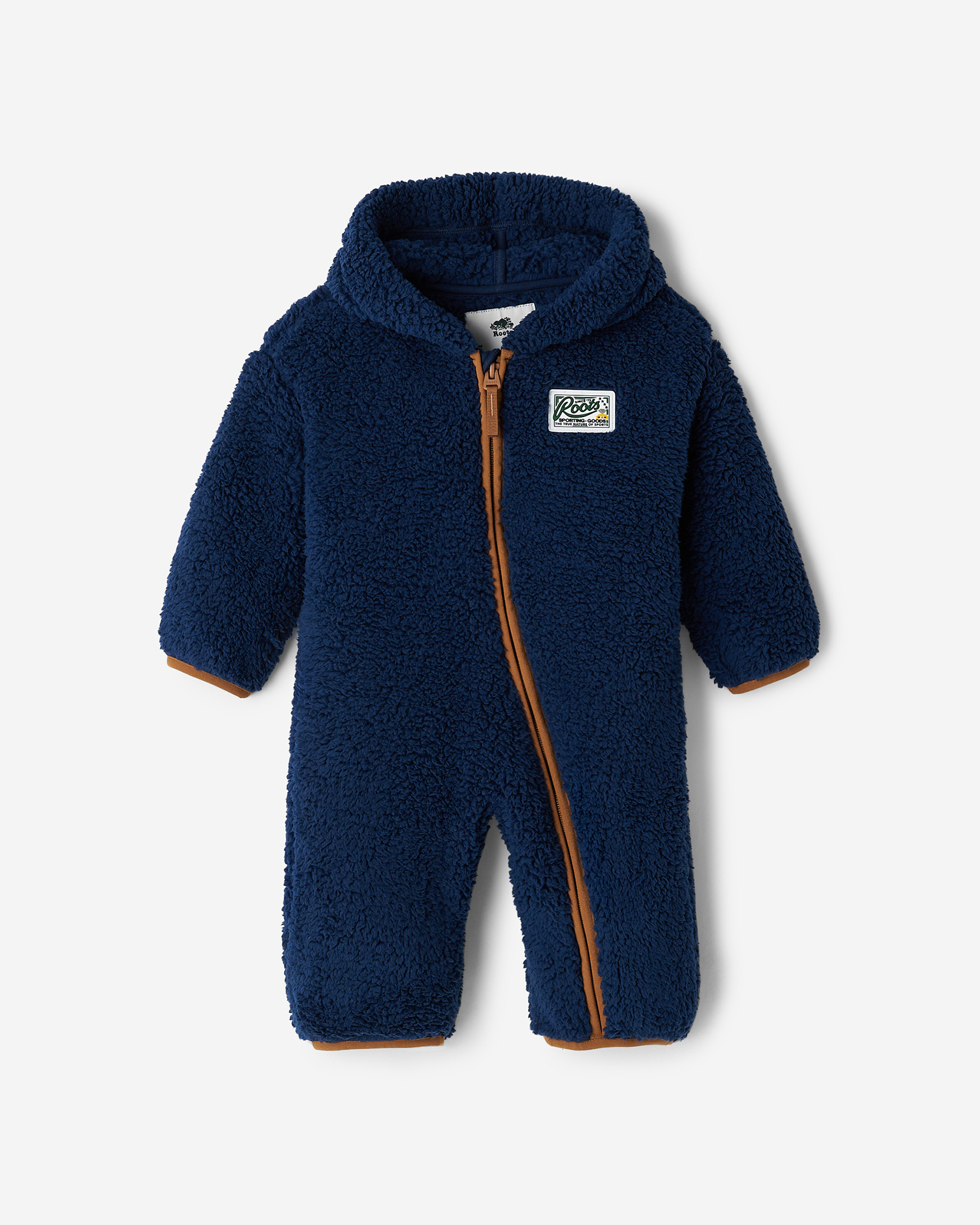 Roots Baby Creekside Shearling Fleece Romper in True Navy Blue