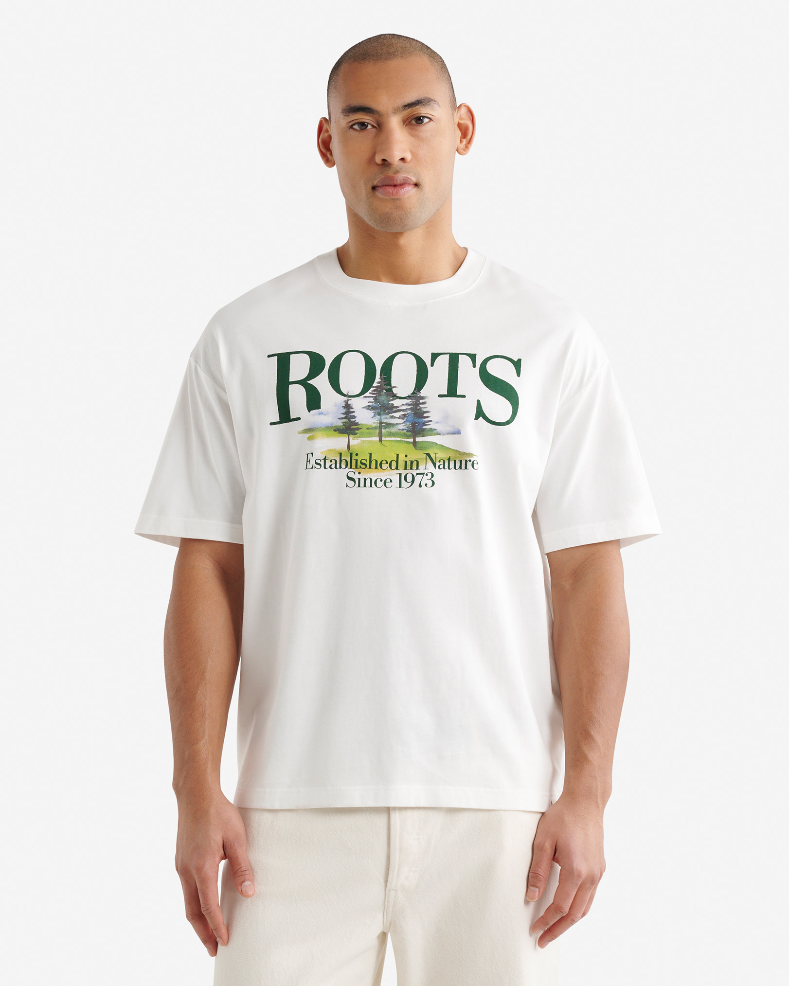 Roots Men's Trailhead T-Shirt in Egret