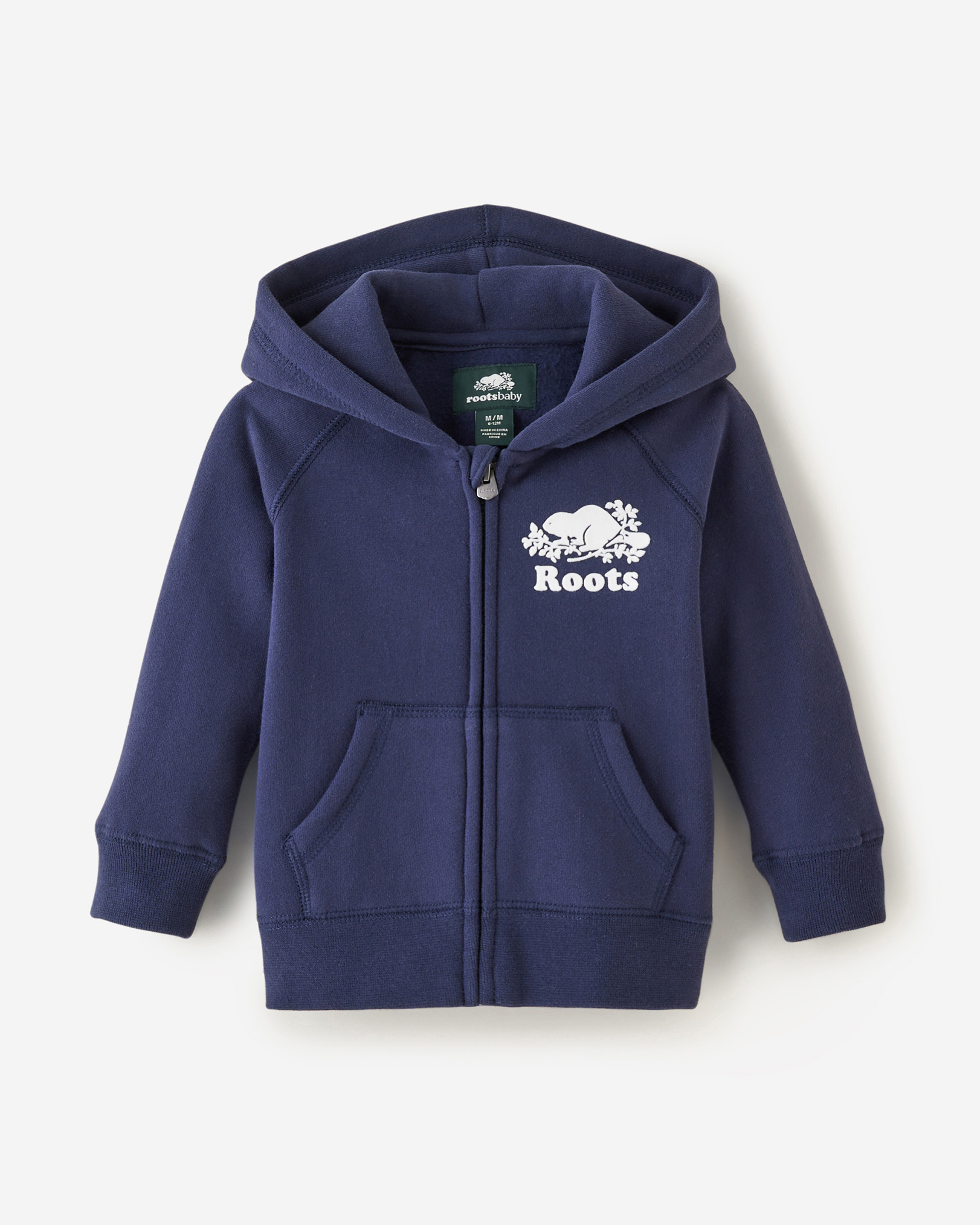 Roots Baby Organic Original Full Zip Hoodie in Navy Blazer