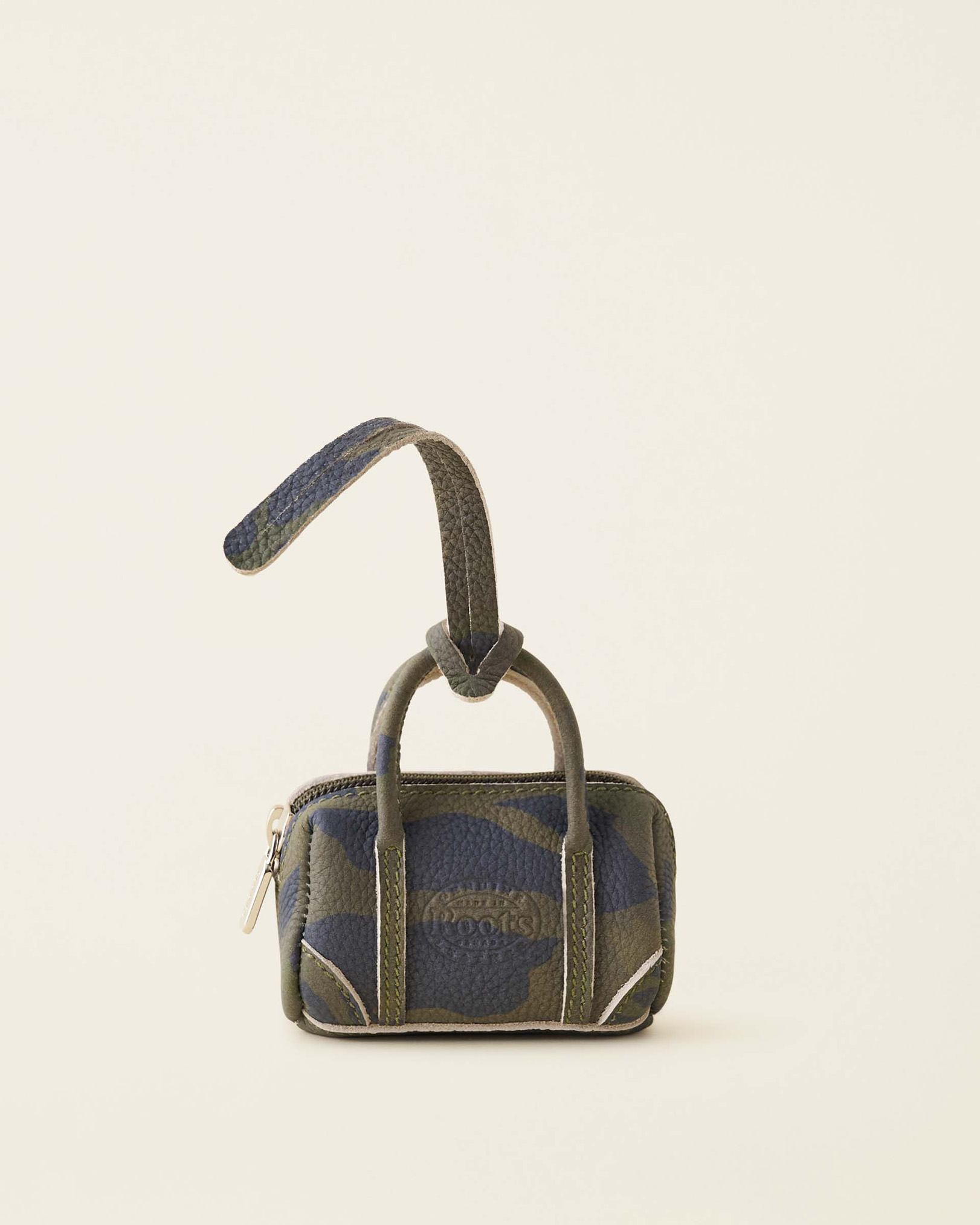 Roots Upcycle Banff Bag Charm in Green Camo