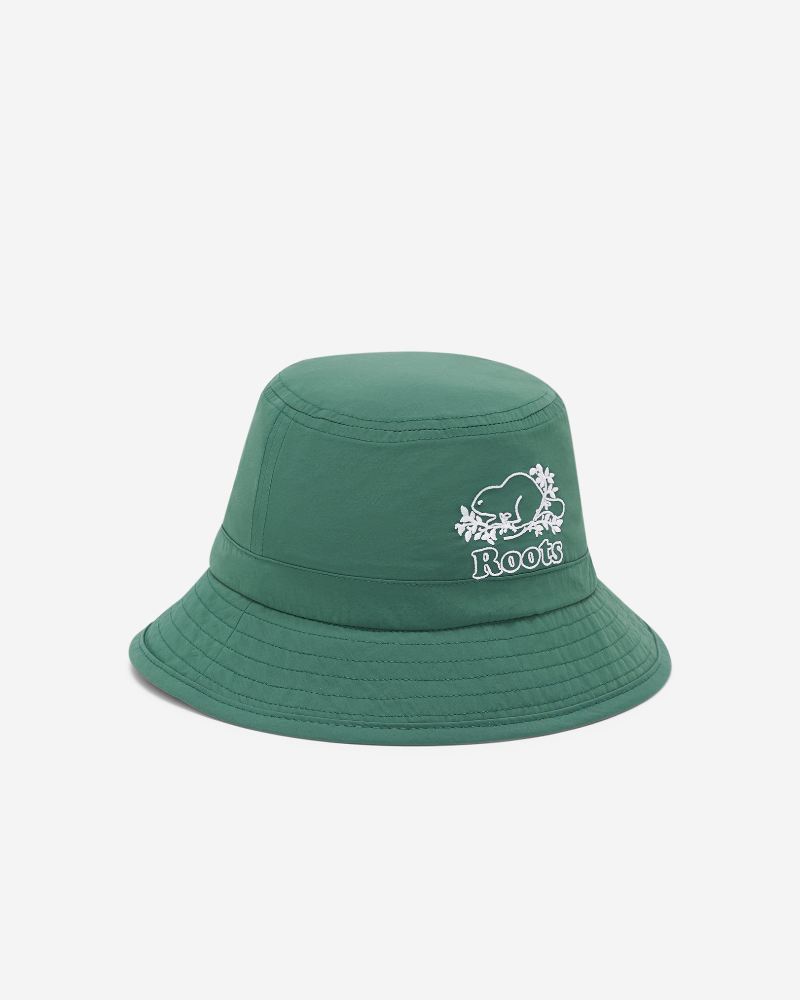 Roots Kids Cooper Nylon Bucket Hat in Forest Green