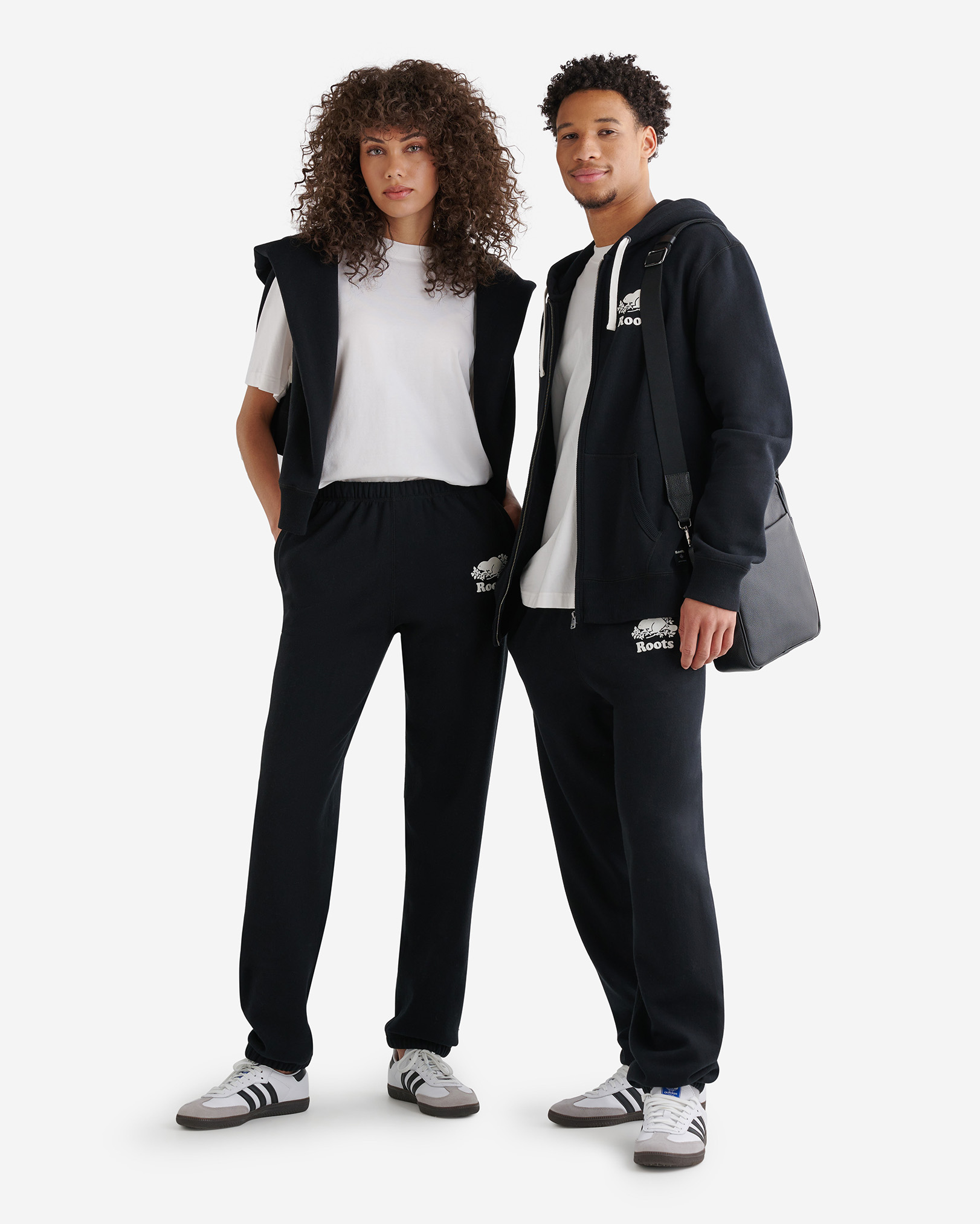 Roots Organic Original BF Sweatpant in Black/Ivory