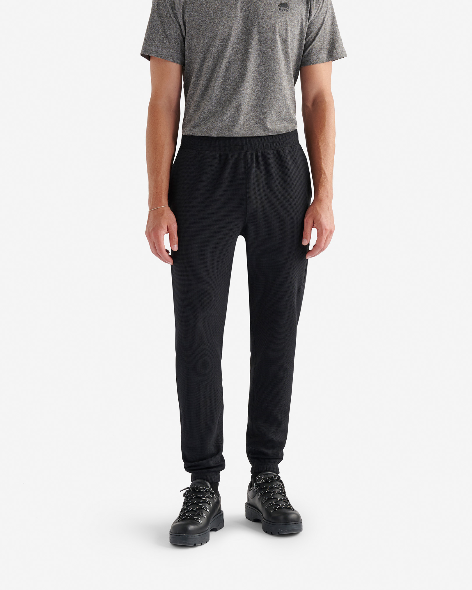 Roots Active Grid Jogger Pants in Black