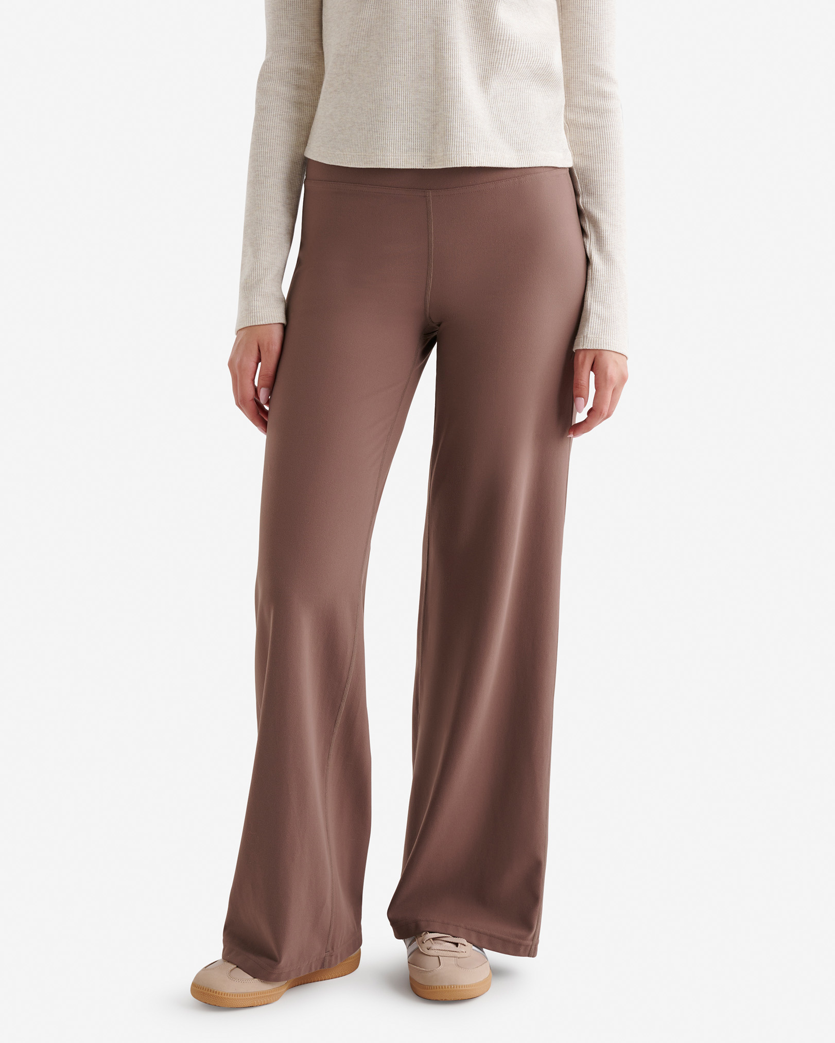Roots Restore Wide Leg Legging Pants in Cinder Brown