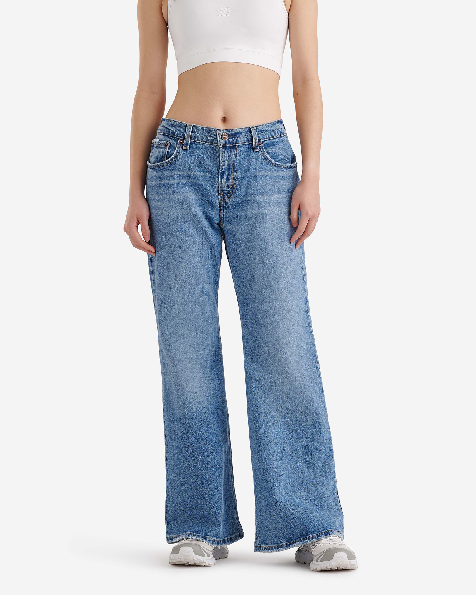 Roots Levi's Middy Flare Women's Jeans Pants in Blue
