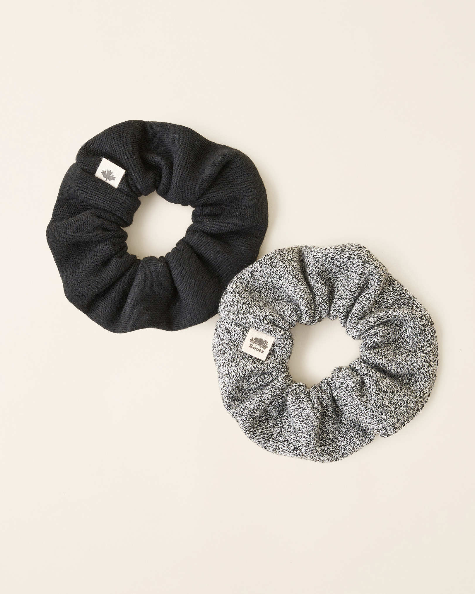 Roots Everyday Scrunchie 2 Pack in Salt/Pepper