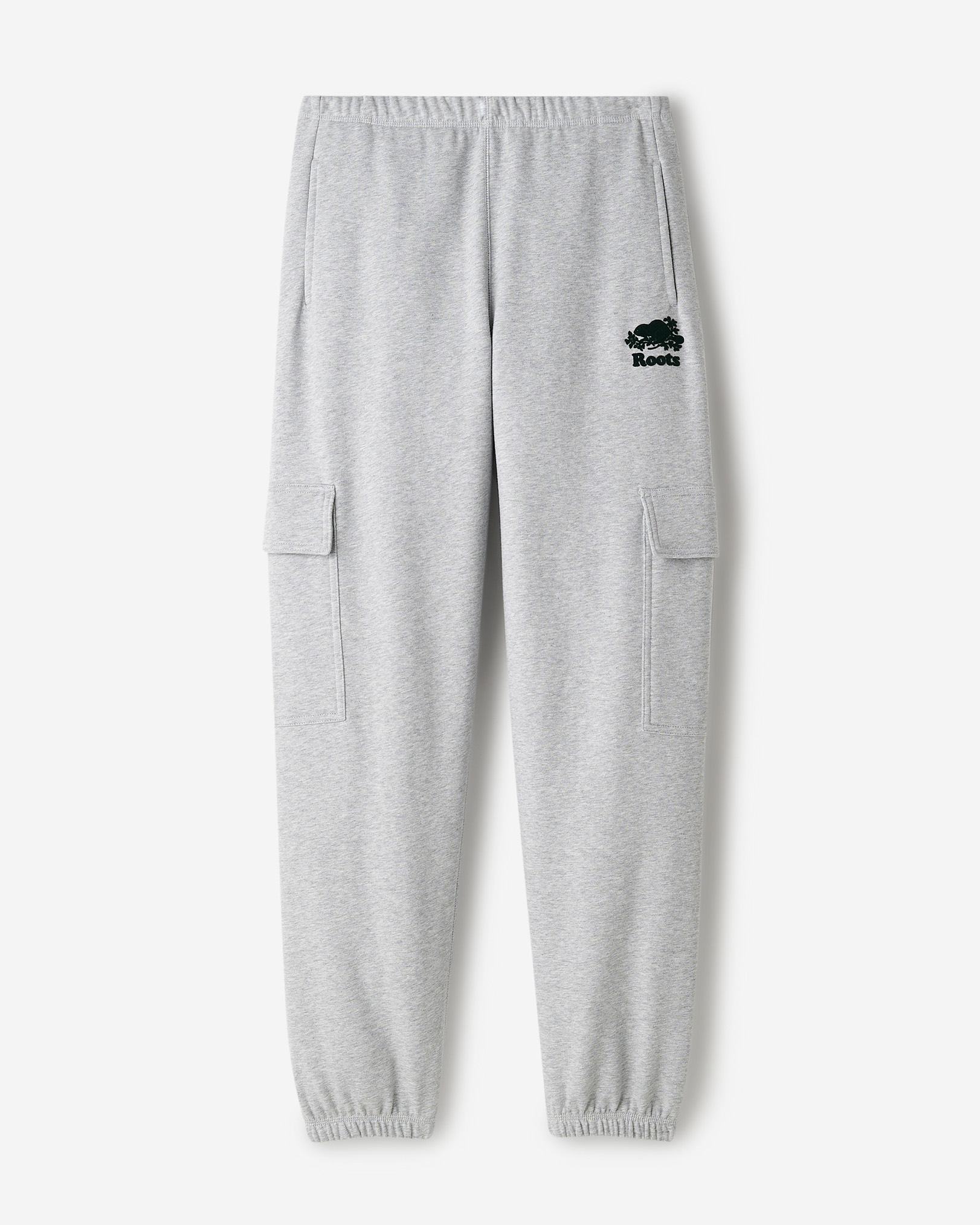 Roots Organic Cooper Cargo Sweatpant in Cool Grey Mix