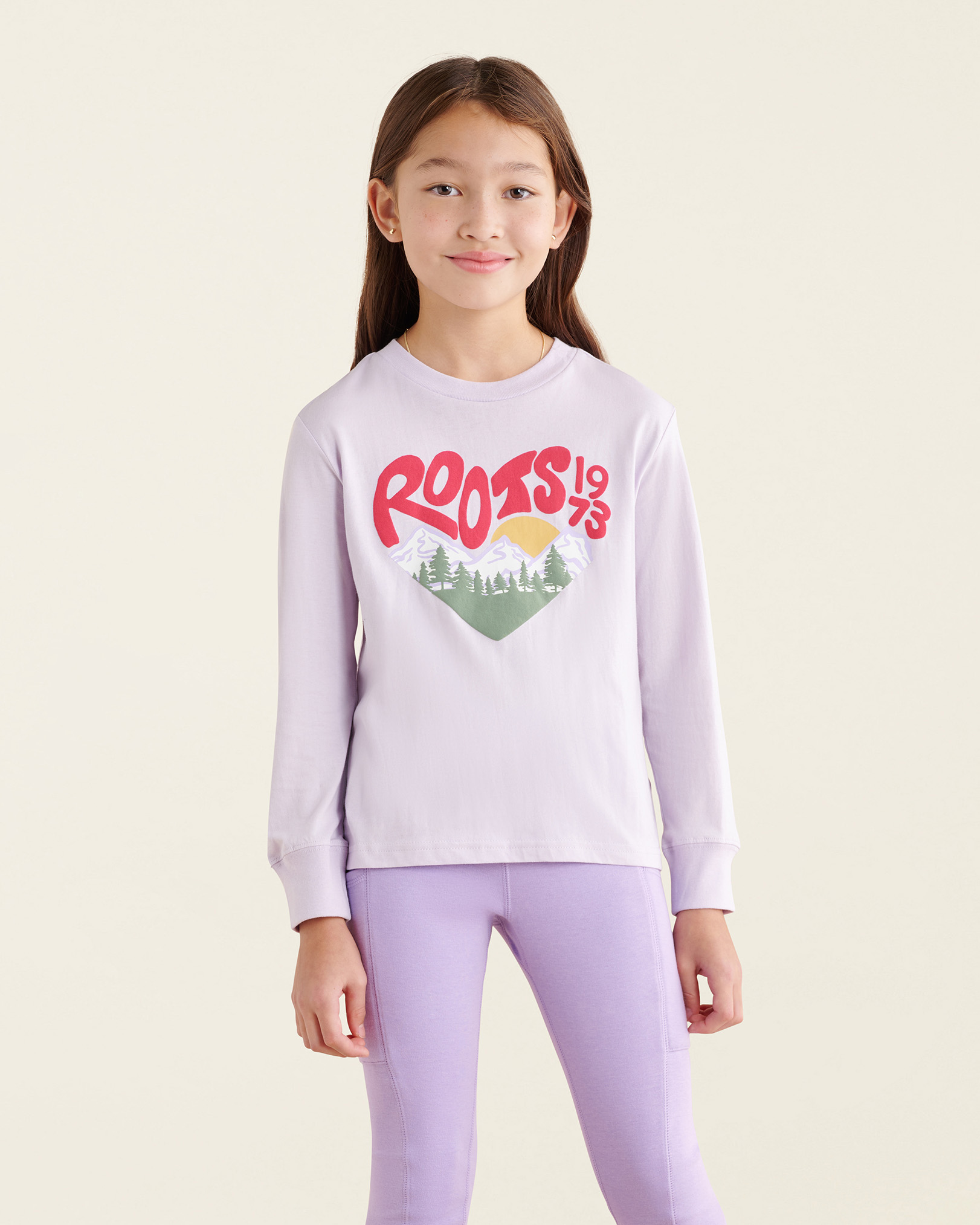 Roots Kids Great Outdoor T-Shirt in Orchid Petal