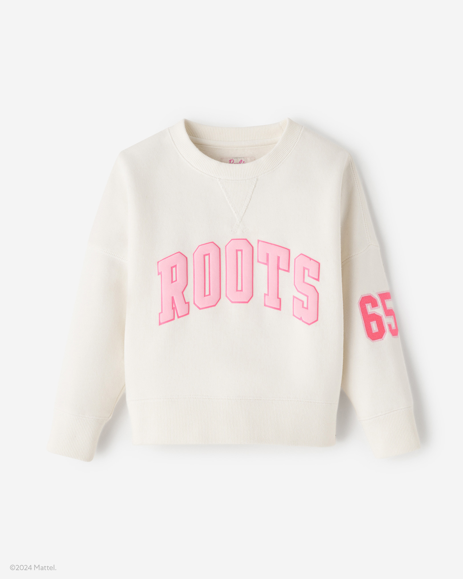 Roots Toddler Barbie™ X 65 Relaxed Crew Sweatshirt in Egret