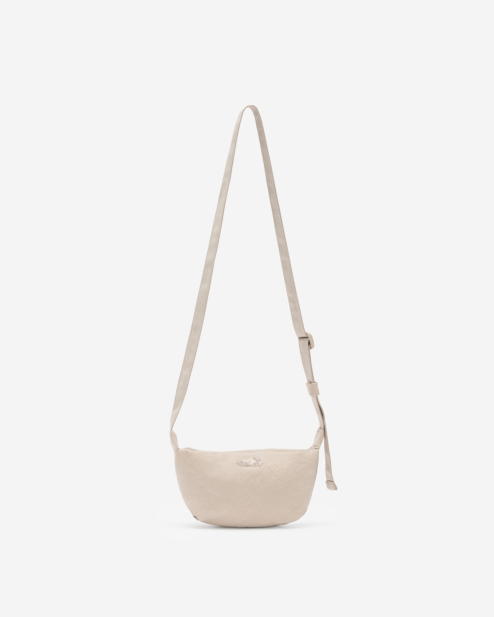Roots Nylon Crescent Bag in Silver Lining