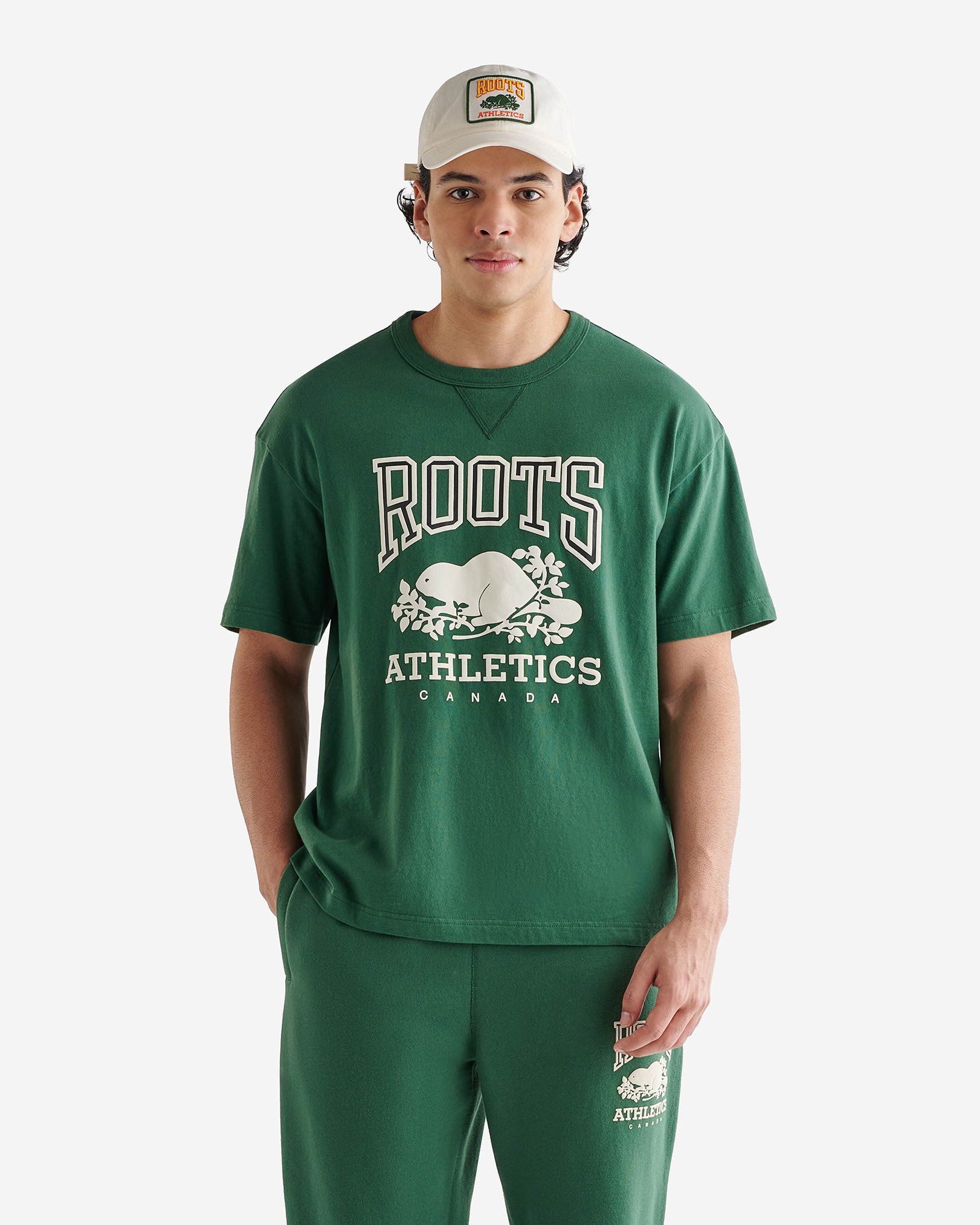 Roots Men's RBA T-Shirt in Dark Green