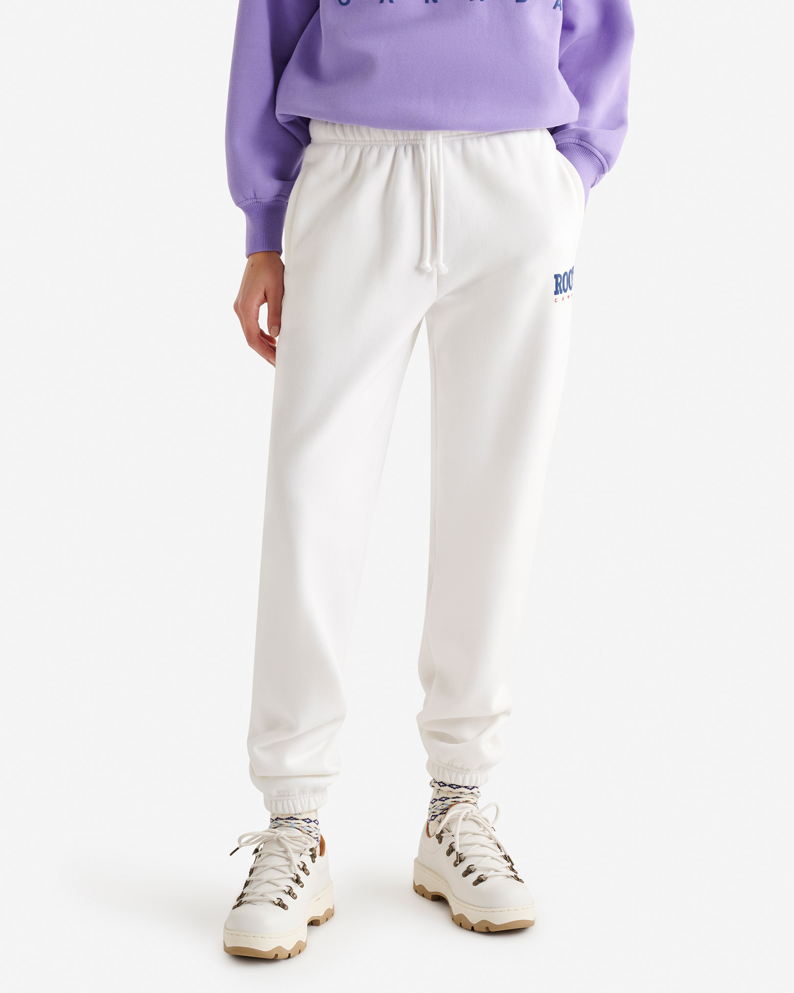 Roots Retro Sweatpant in White