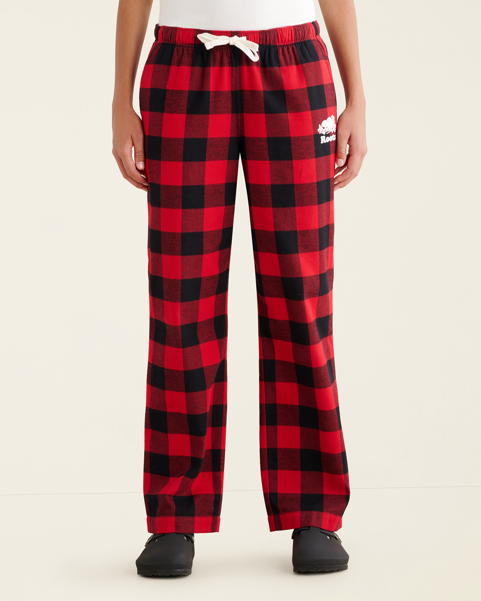 Roots Women's Park Plaid Pajama Pant in Cabin Red