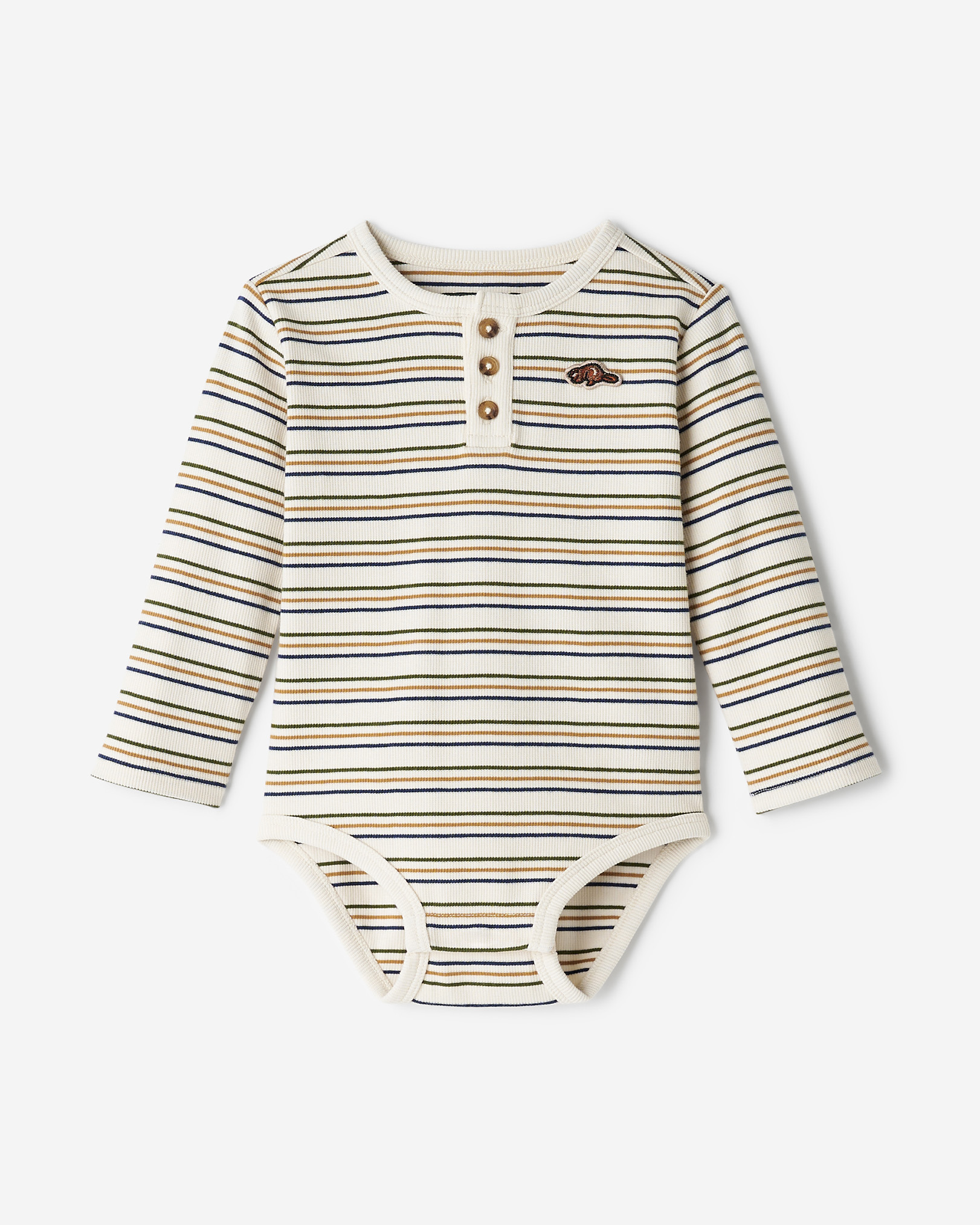Roots Wildwood Stripe Baby Set in Birch White