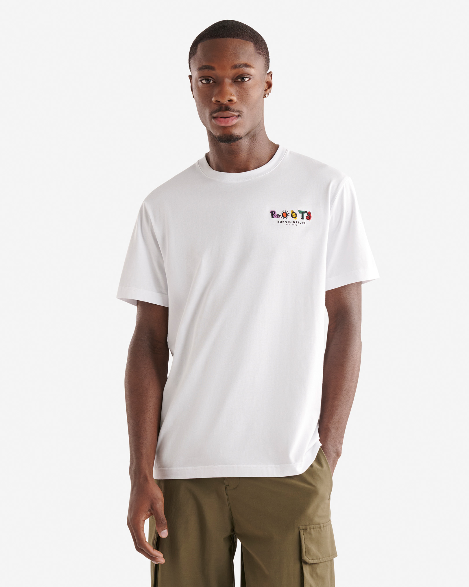 Roots Men's 90's Born In Nature T-Shirt in White