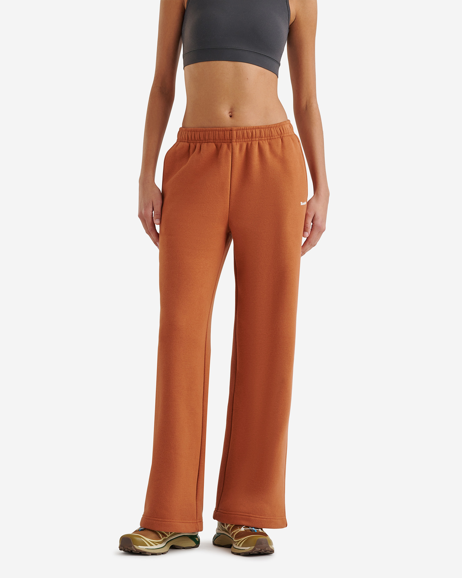 Roots Cloud Wide Leg Sweatpant in Amber Brown