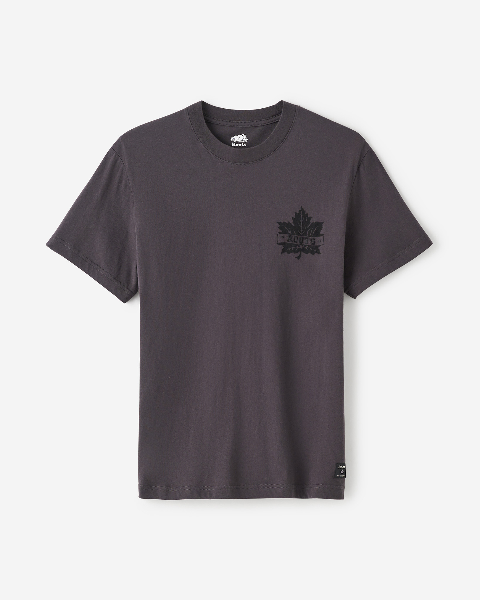 Roots Men's Retro Maple T-Shirt in Phantom Grey